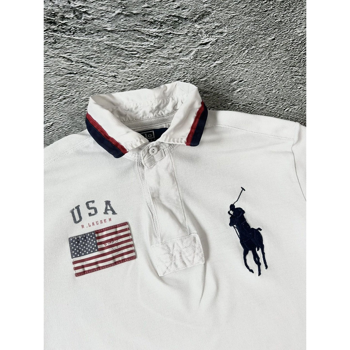 Chief Keef Polo Ralph Lauren vintage white polo USA T-shirt big pony