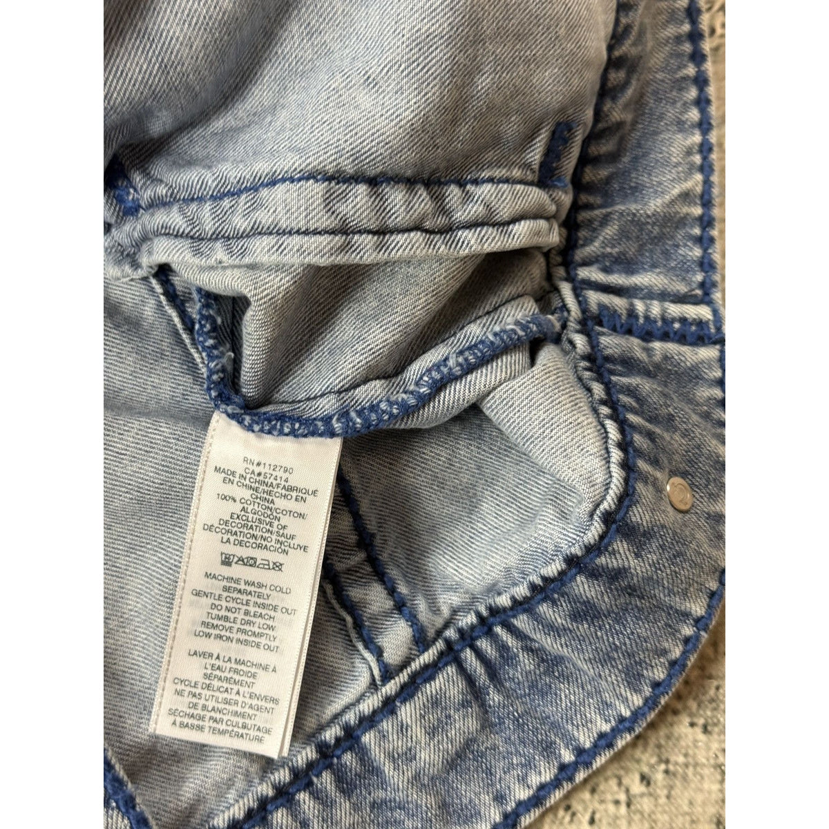 True Religion denim jacket trucker washed blue rope stitch