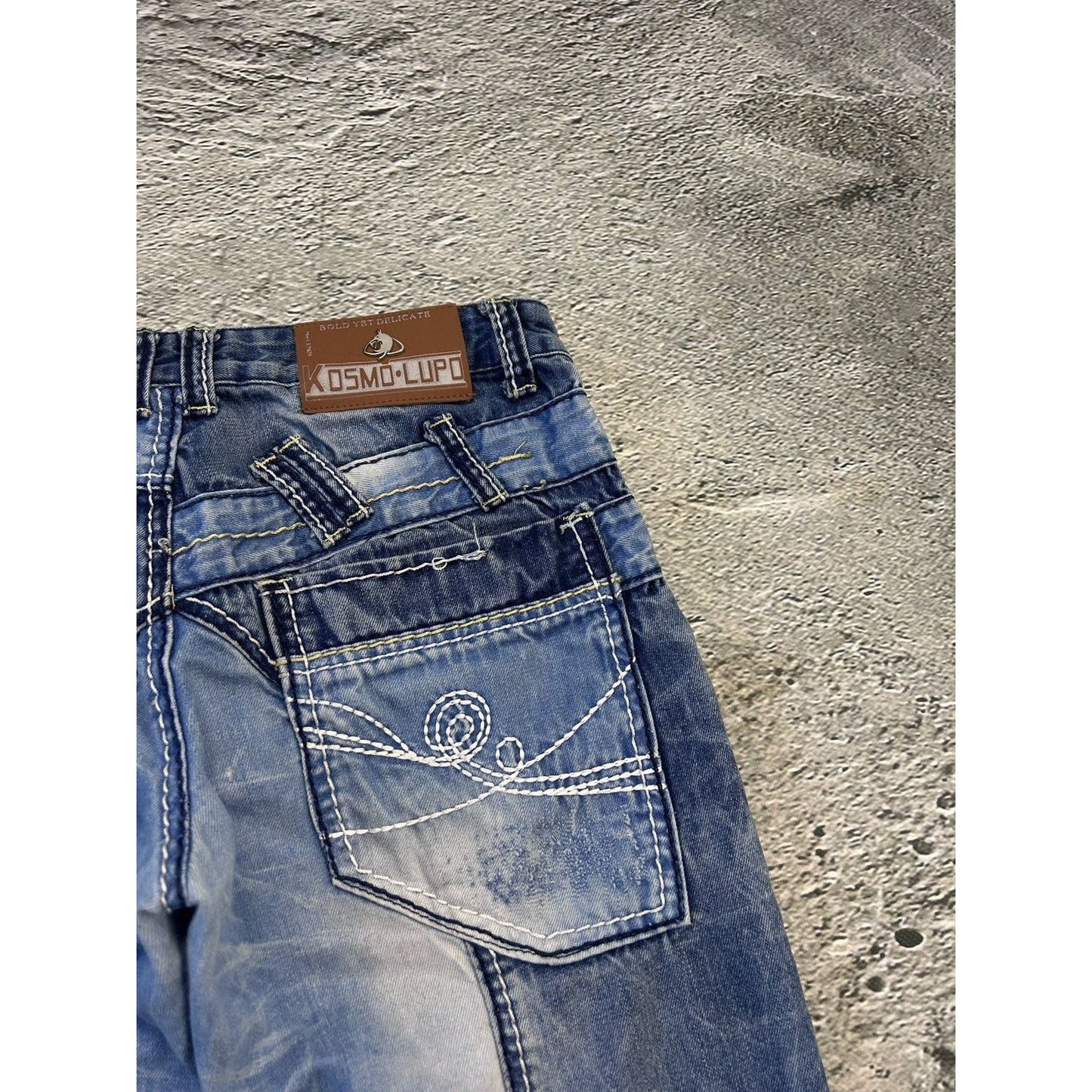 Japanese Brand Kosmo Lupo jeans big logo Vintage Swag Y2K