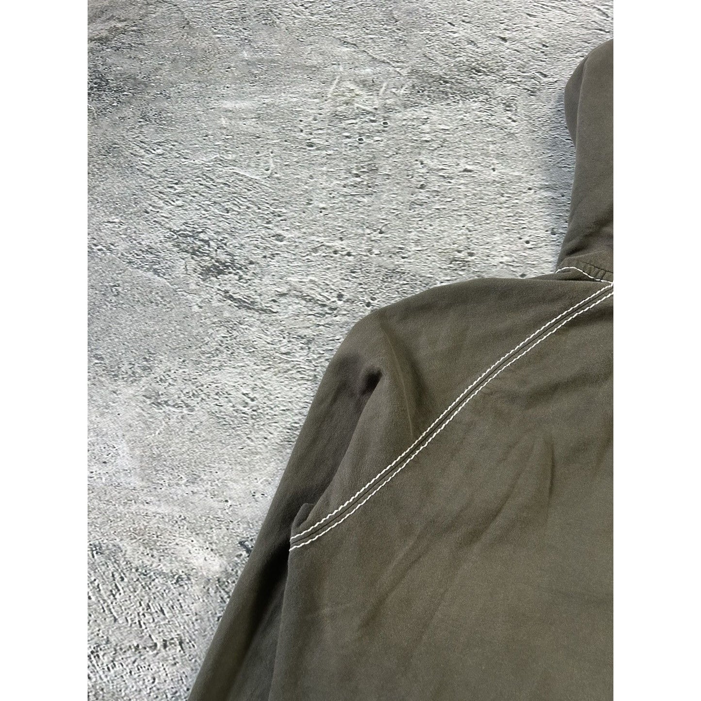 True Religion vintage zip hoodie khaki thick stitching Y2K