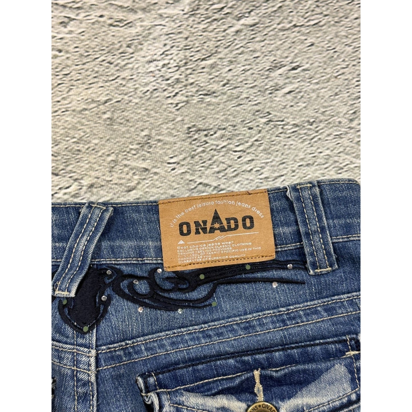 Tribal vintage onado jorts light blue Y2K shorts denim