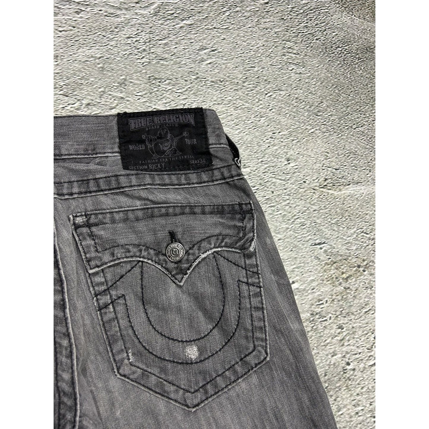 True Religion vintage grey jeans denim pants Ricky Y2K