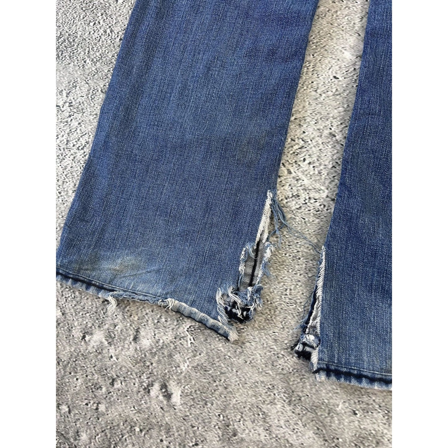 True Religion jeans blue black stitching Ricky Y2K
