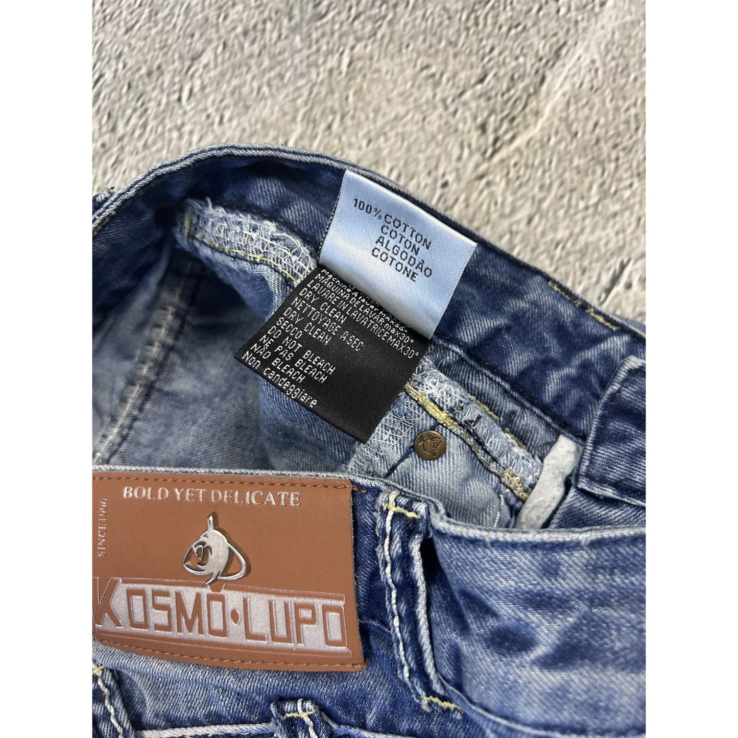 Japanese Brand Kosmo Lupo jeans big logo Vintage Swag Y2K