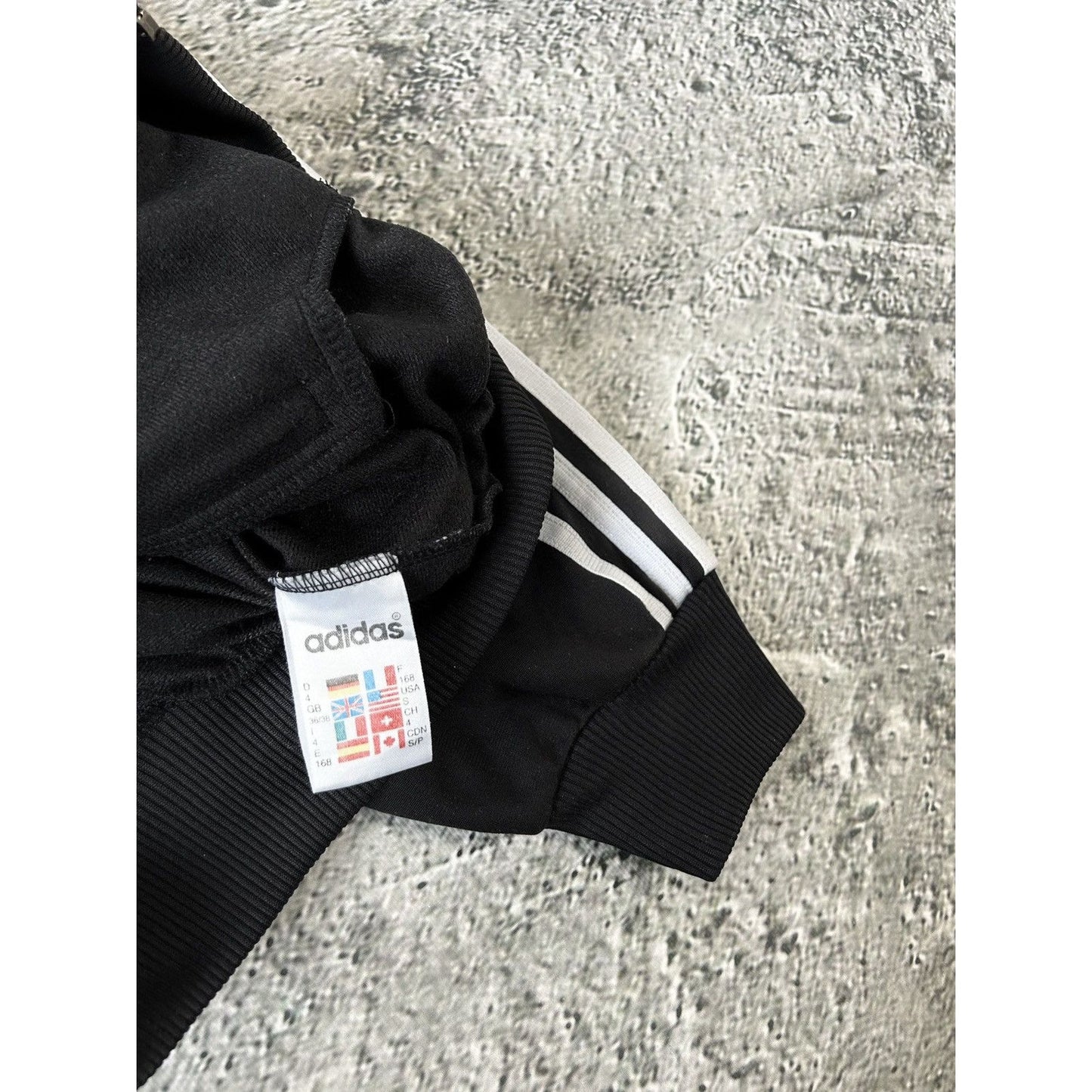 Adidas track jacket vintage black Y2K zip sweatshirt
