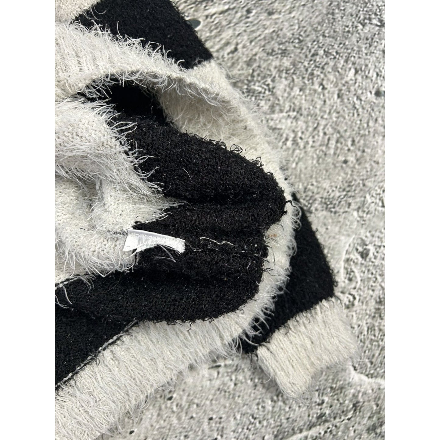 Milk Copenhagen Mohair Sweater Striped Black White Hairy
