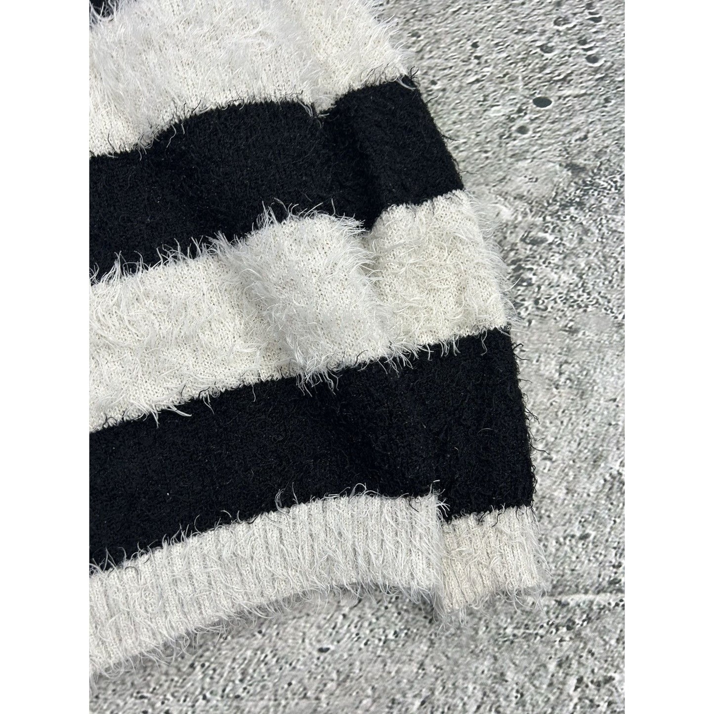 Milk Copenhagen Mohair Sweater Striped Black White Hairy
