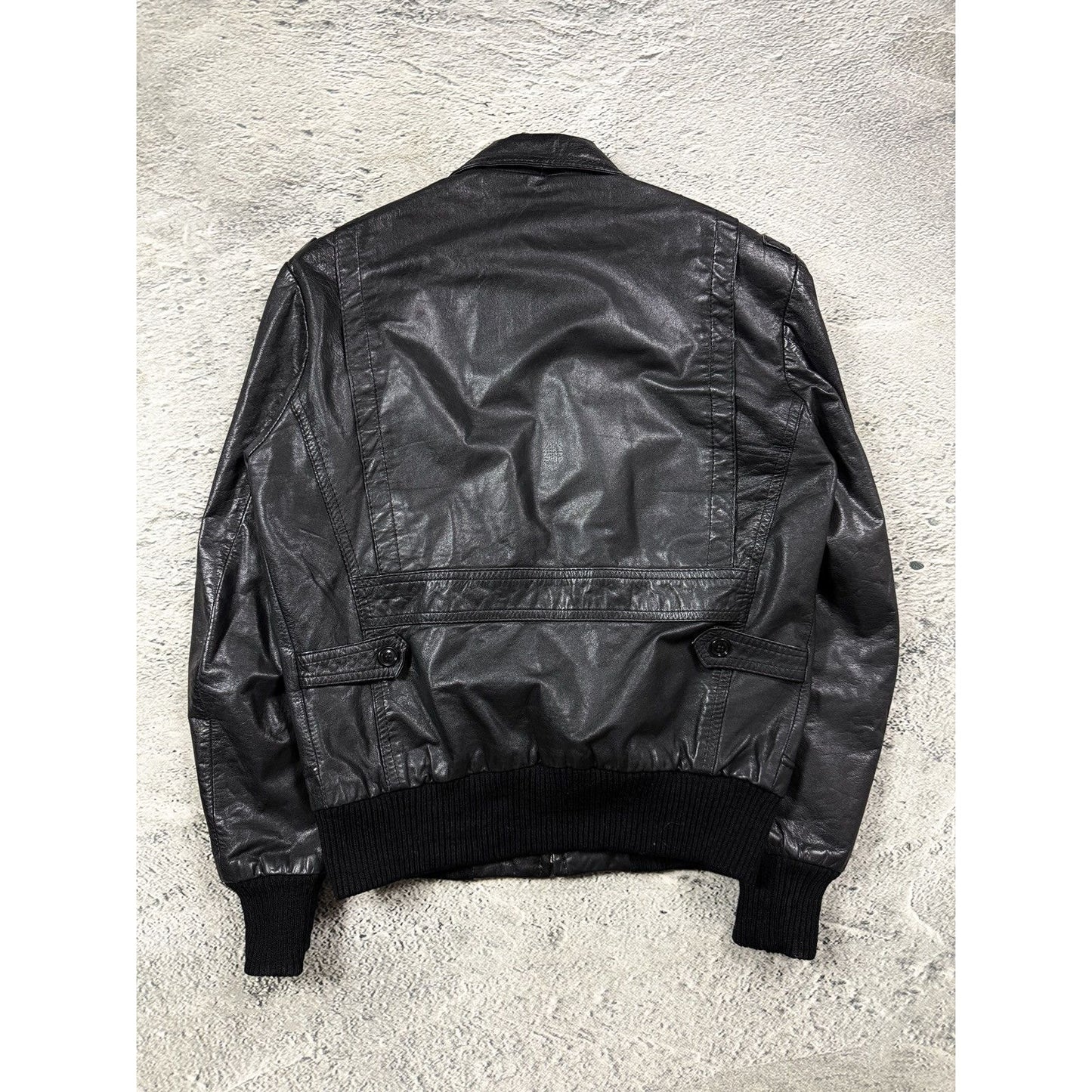 Vintage Leather Jacket Avant Garde black Kalvnappa