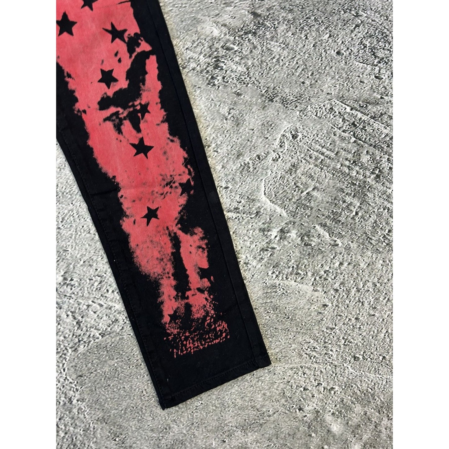 Y2K jeans black red slim stars