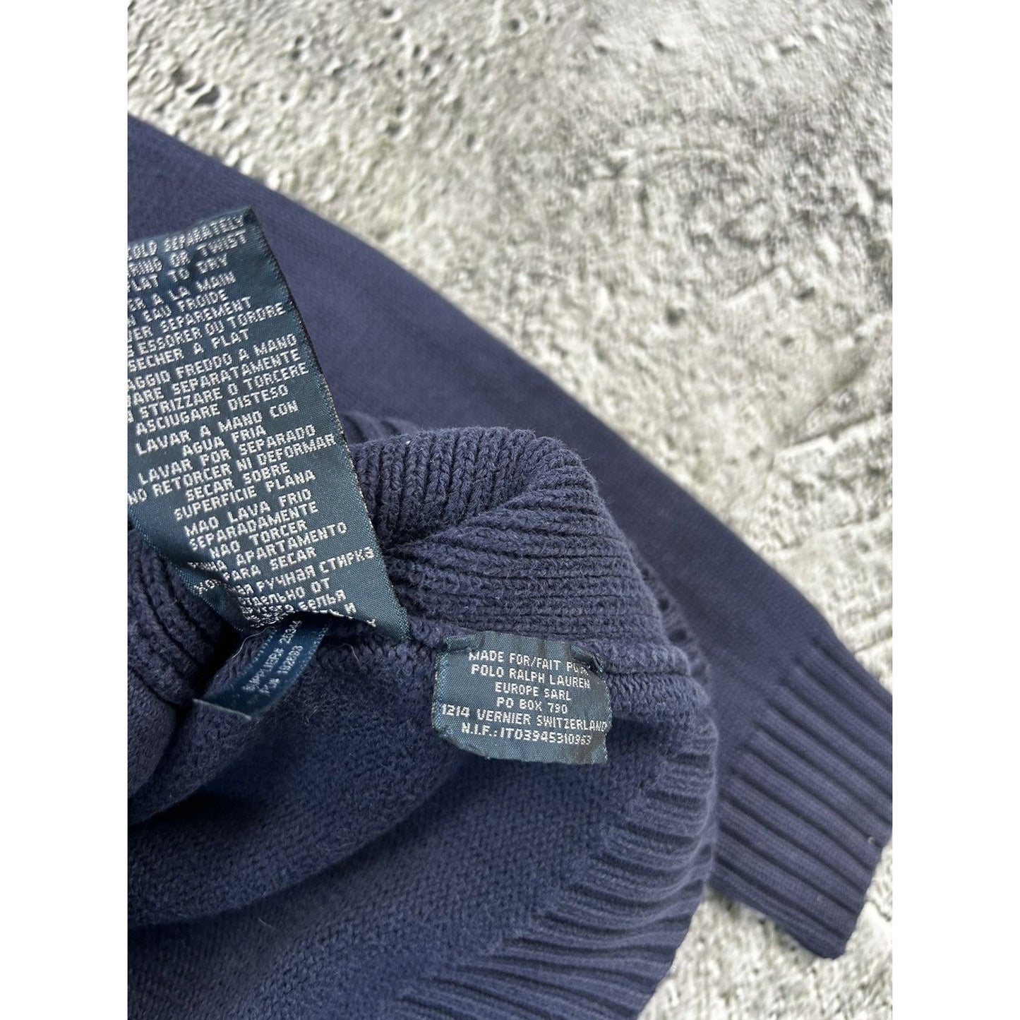 New York Polo Ralph Lauren zip sweater navy knit cardigan