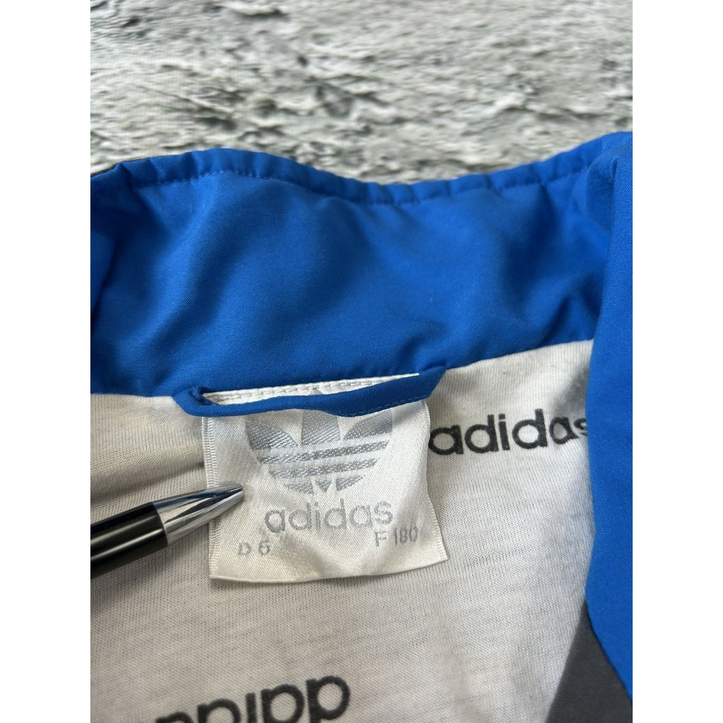Adidas track suit vintage grey nylon track pants drill
