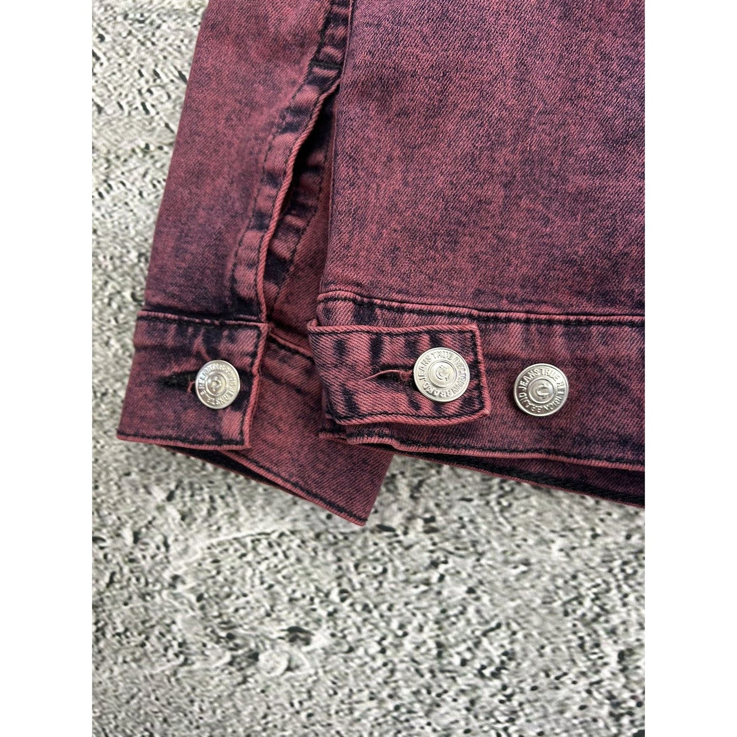 True Religion denim jacket purple red vintage Y2K