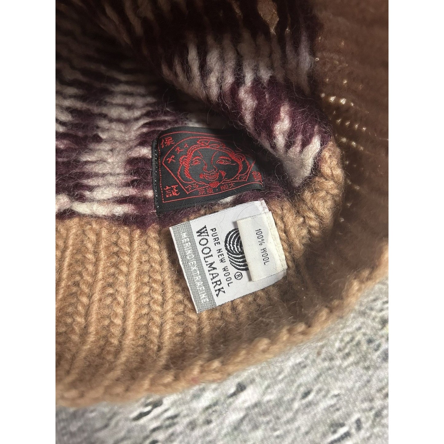Evisu beanie Y2K seagull big logo wool