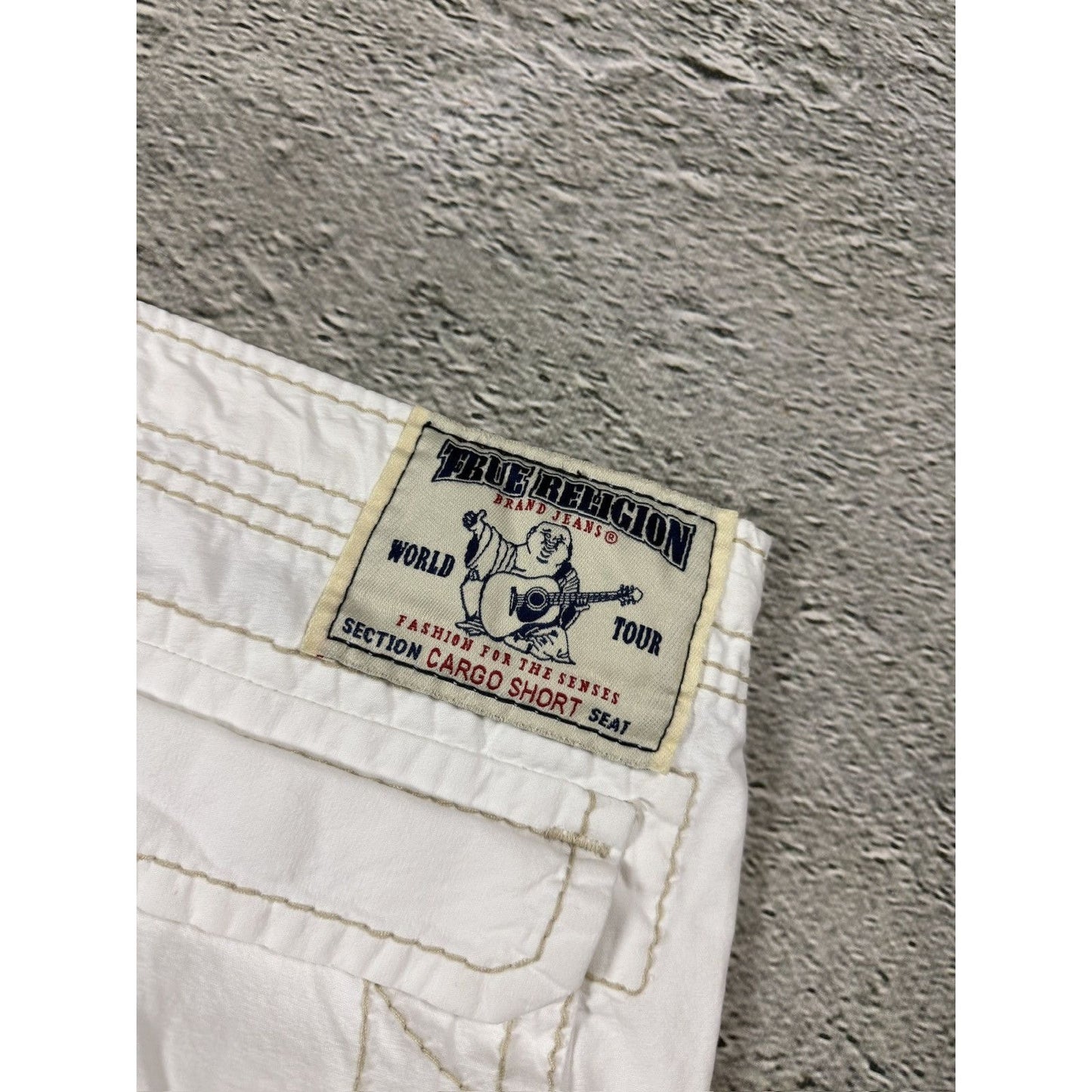 True Religion Cargo White jorts denim shorts