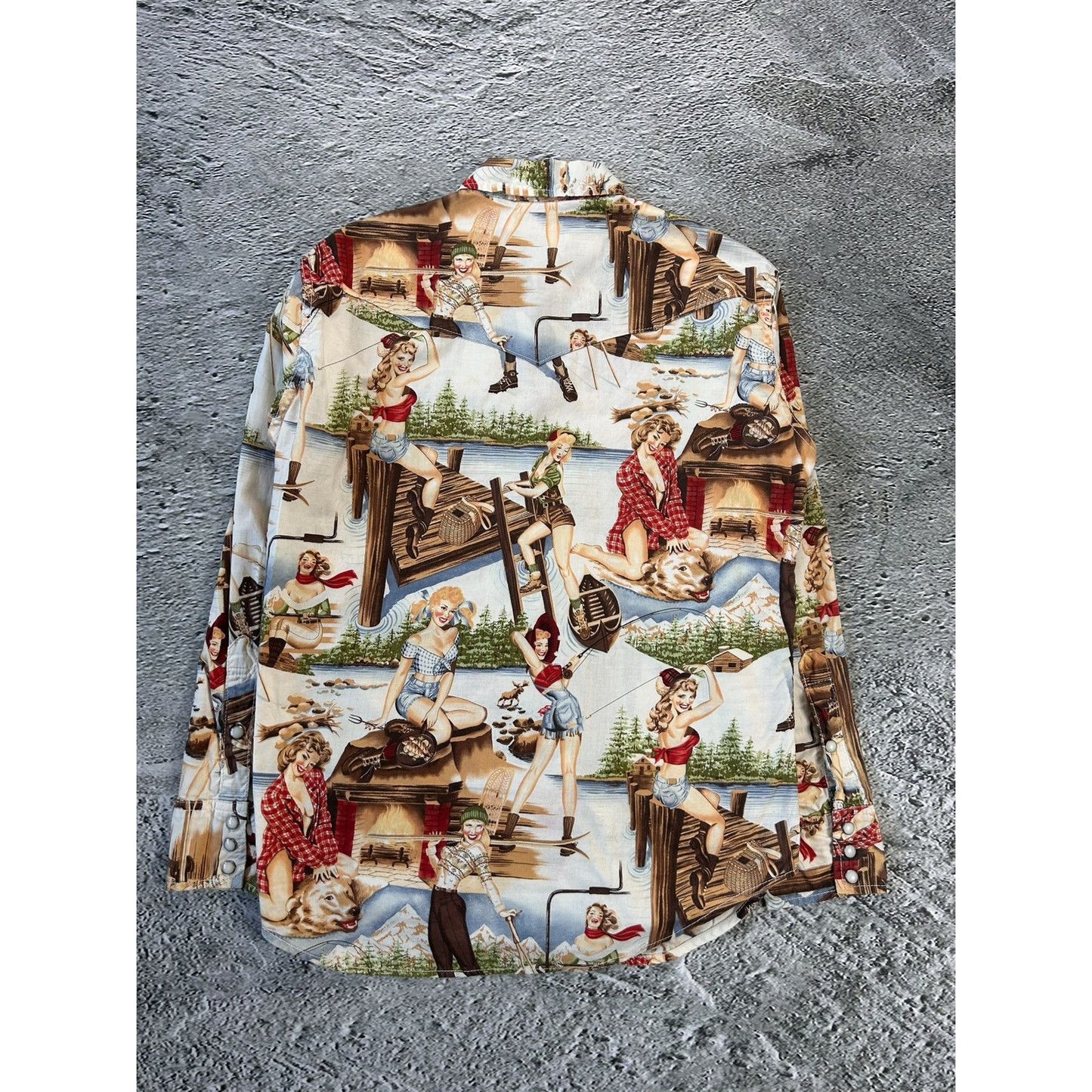 Evisu shirt button-up playboy style sexy fullprint