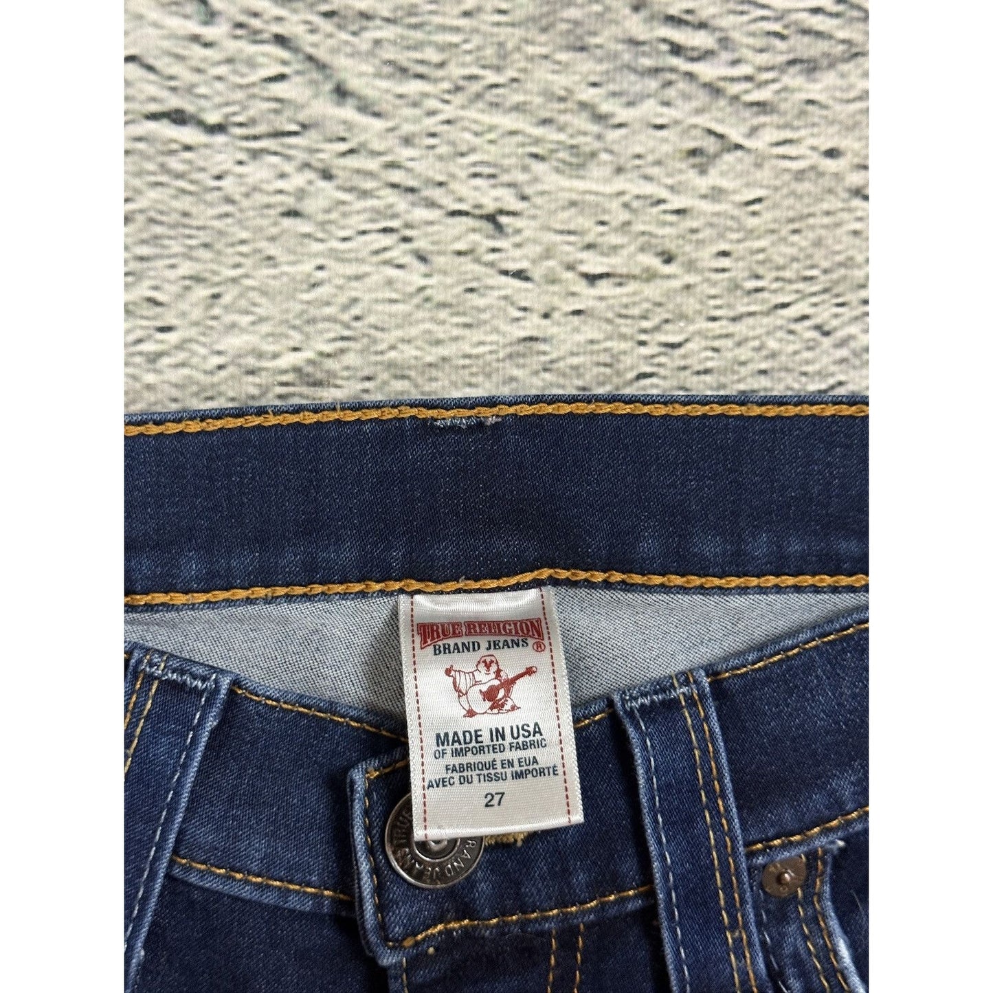 True Religion vintage skinny jeans slim Stella stitching