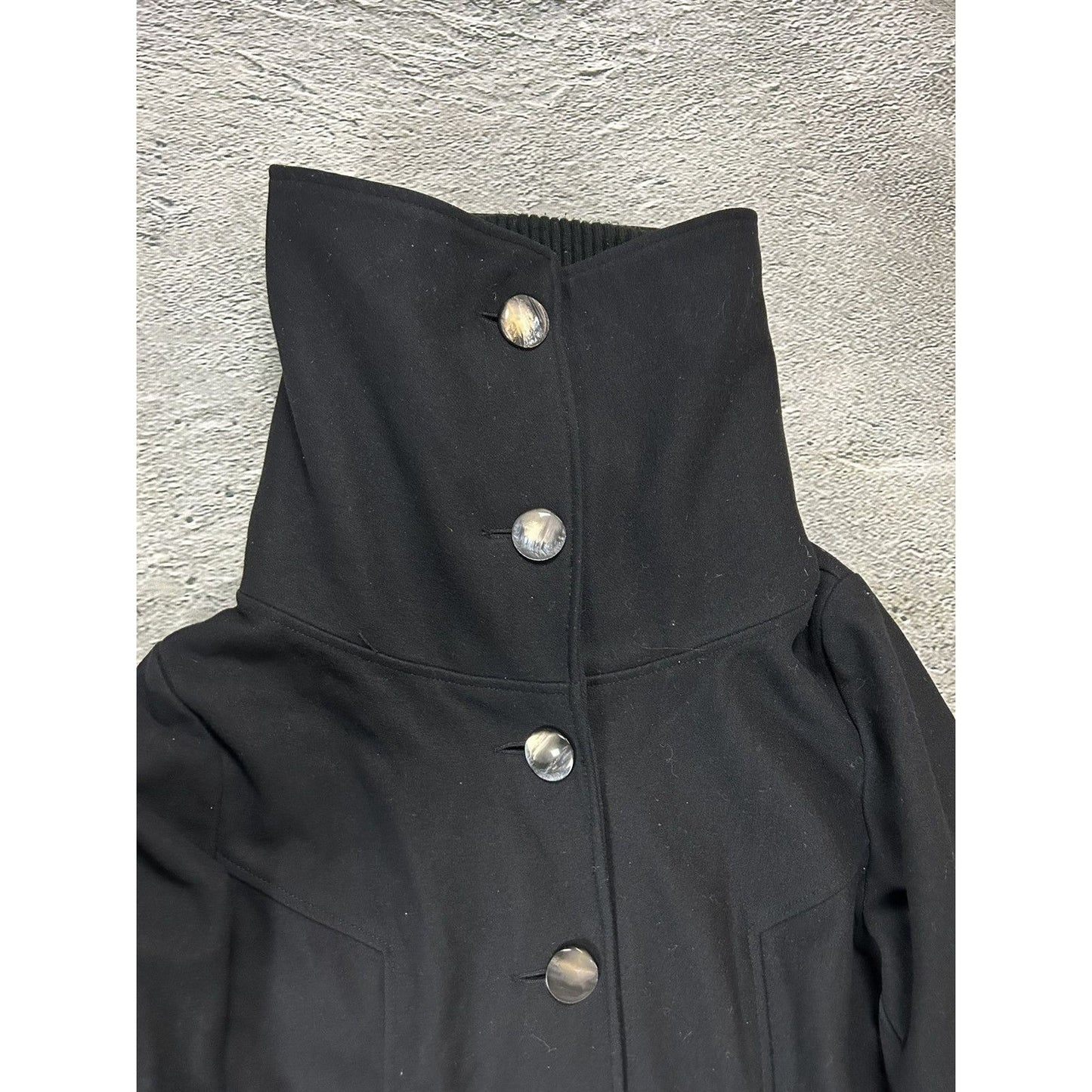 Minus coat black wool viscose leather