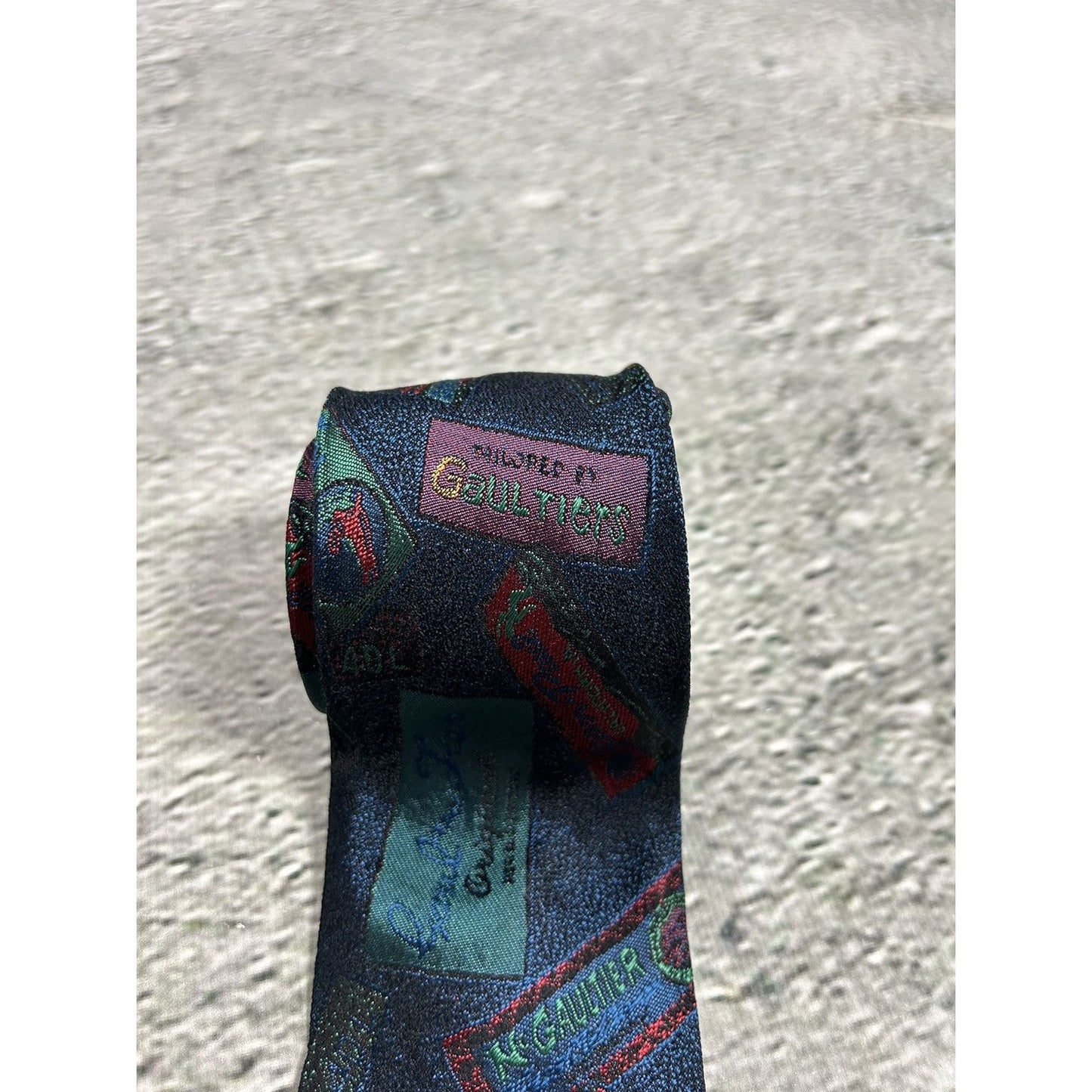 Jean Paul Gaultier tie silk vintage avant garde