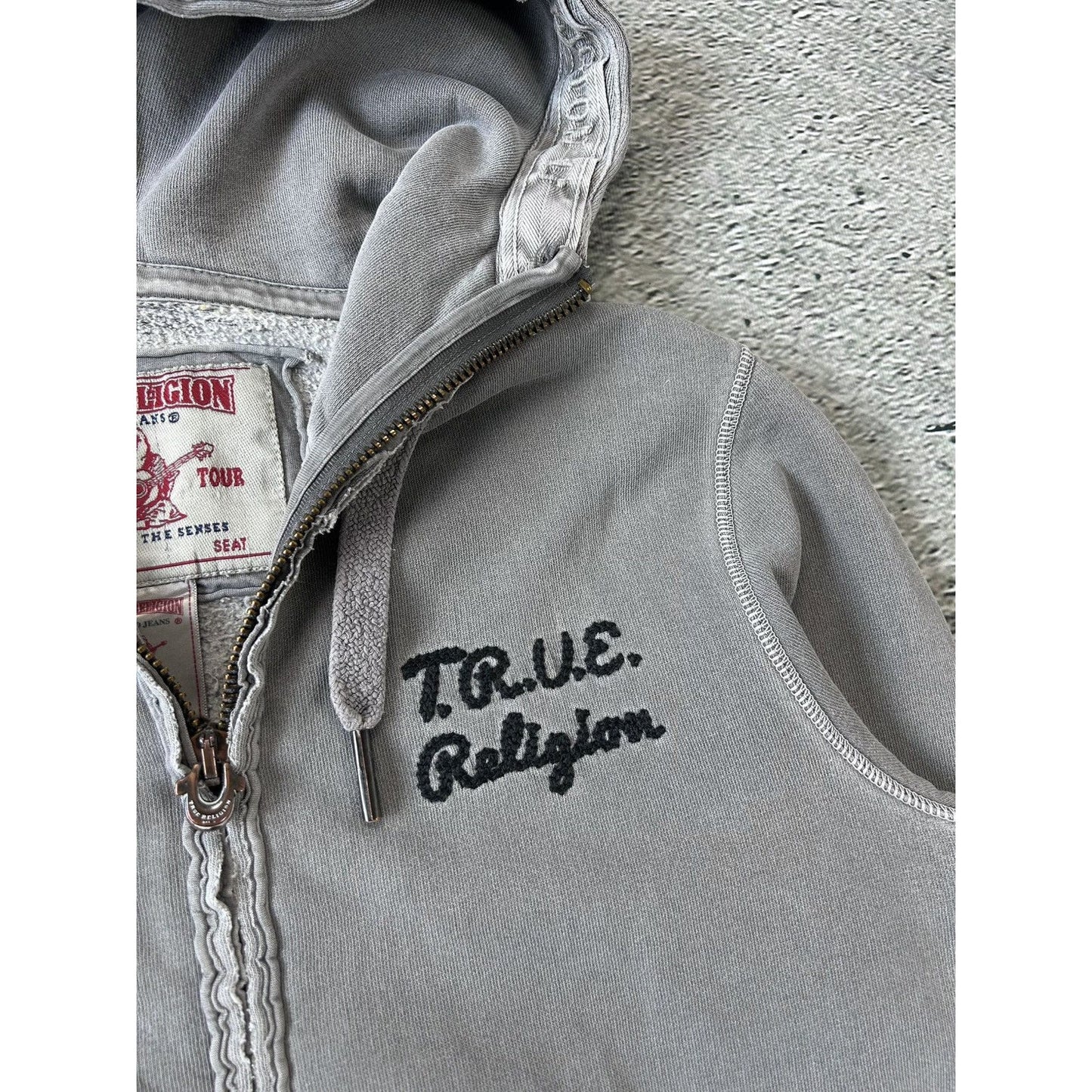 True Religion zip hoodie big logo vintage big logo Y2K