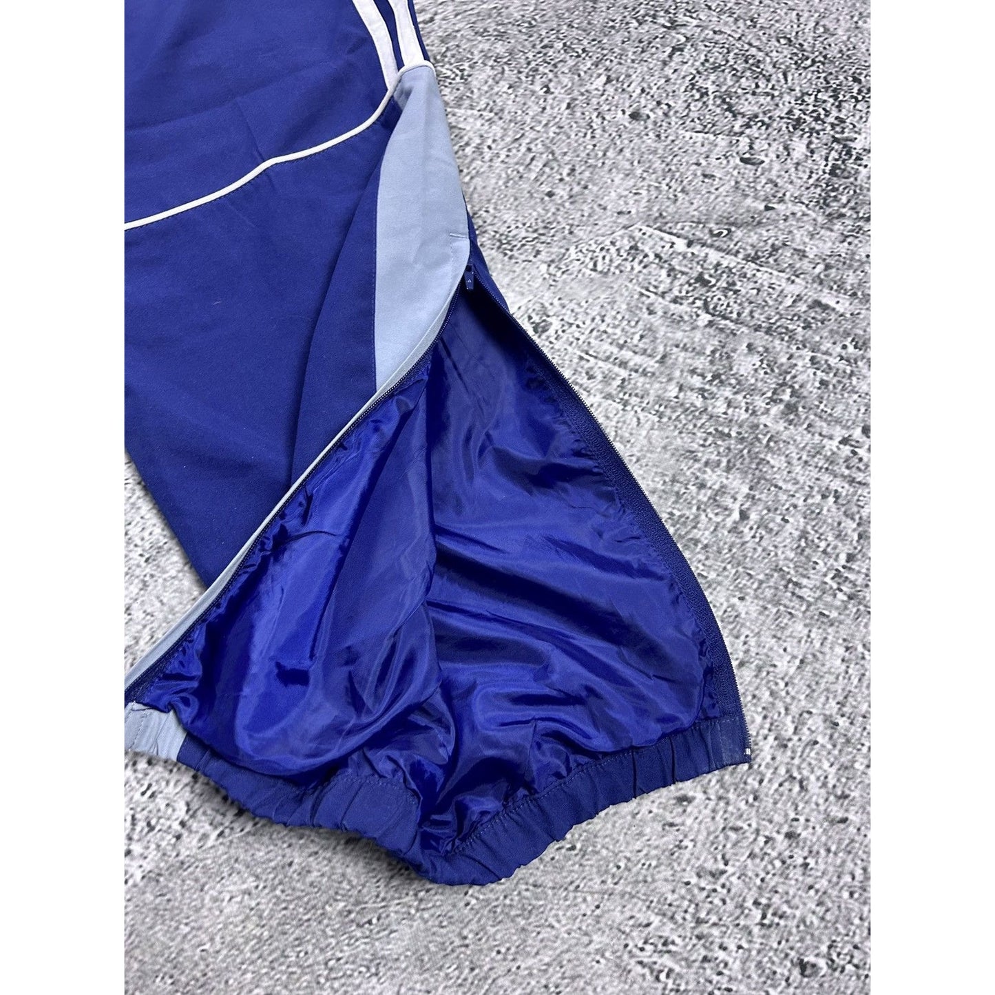 Adidas vintage navy blue nylon track pants drill Y2K