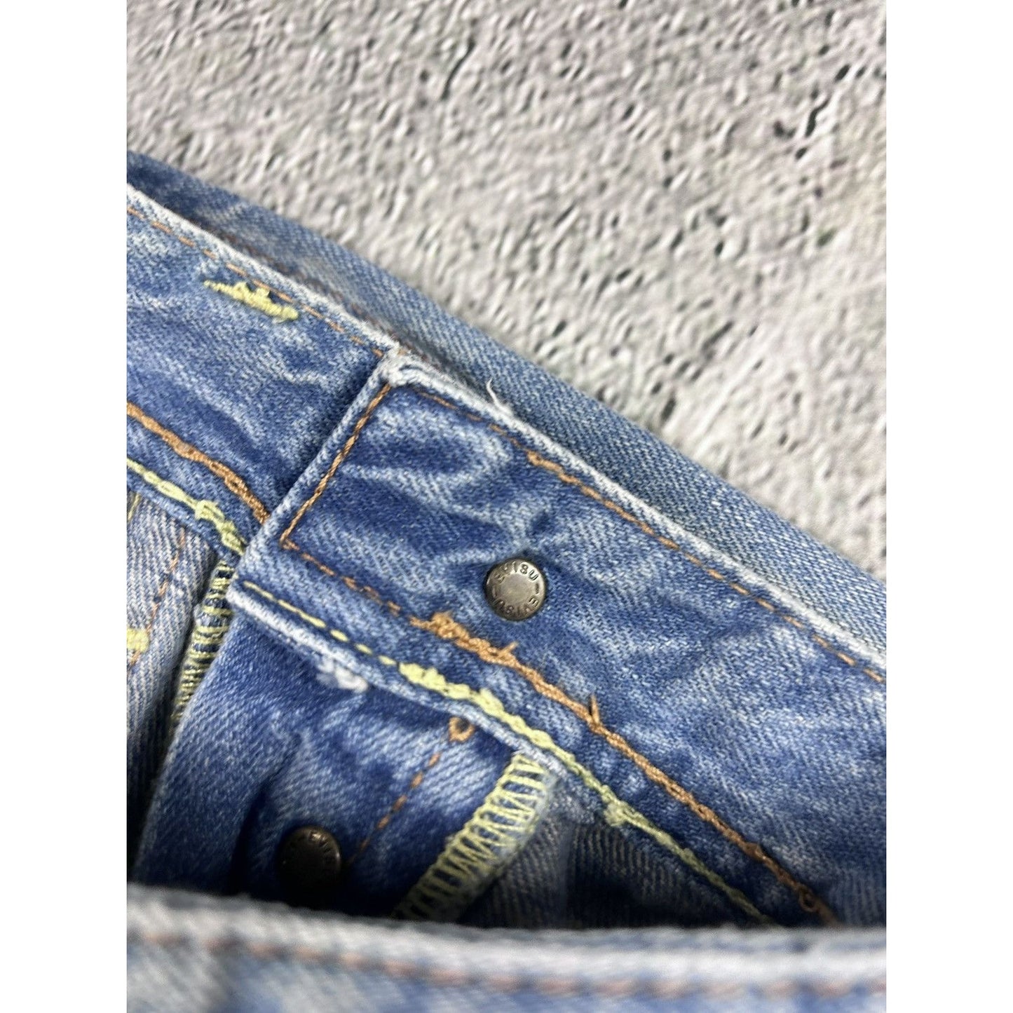 Evisu EU ED jeans vintage denim pants cargo baby blue Y2K