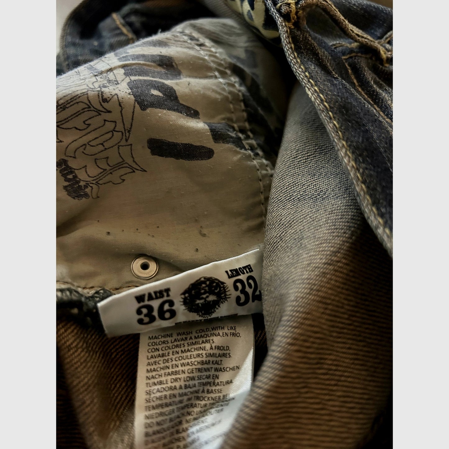 Ed Hardy Christian Audigier vintage jeans big logo pants