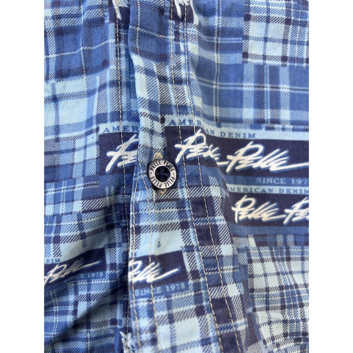 Pelle Pelle shirt vintagr full print button up blue