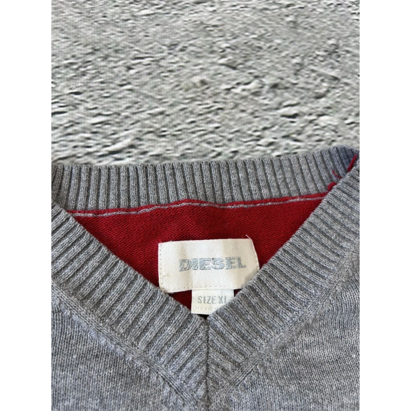 Diesel vintage sweater grey red Y2K big logo
