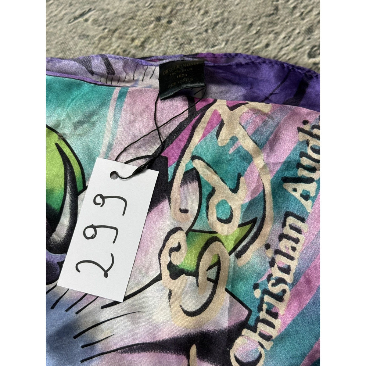 Ed Hardy by Christian Audigier scarves silk purple tiger