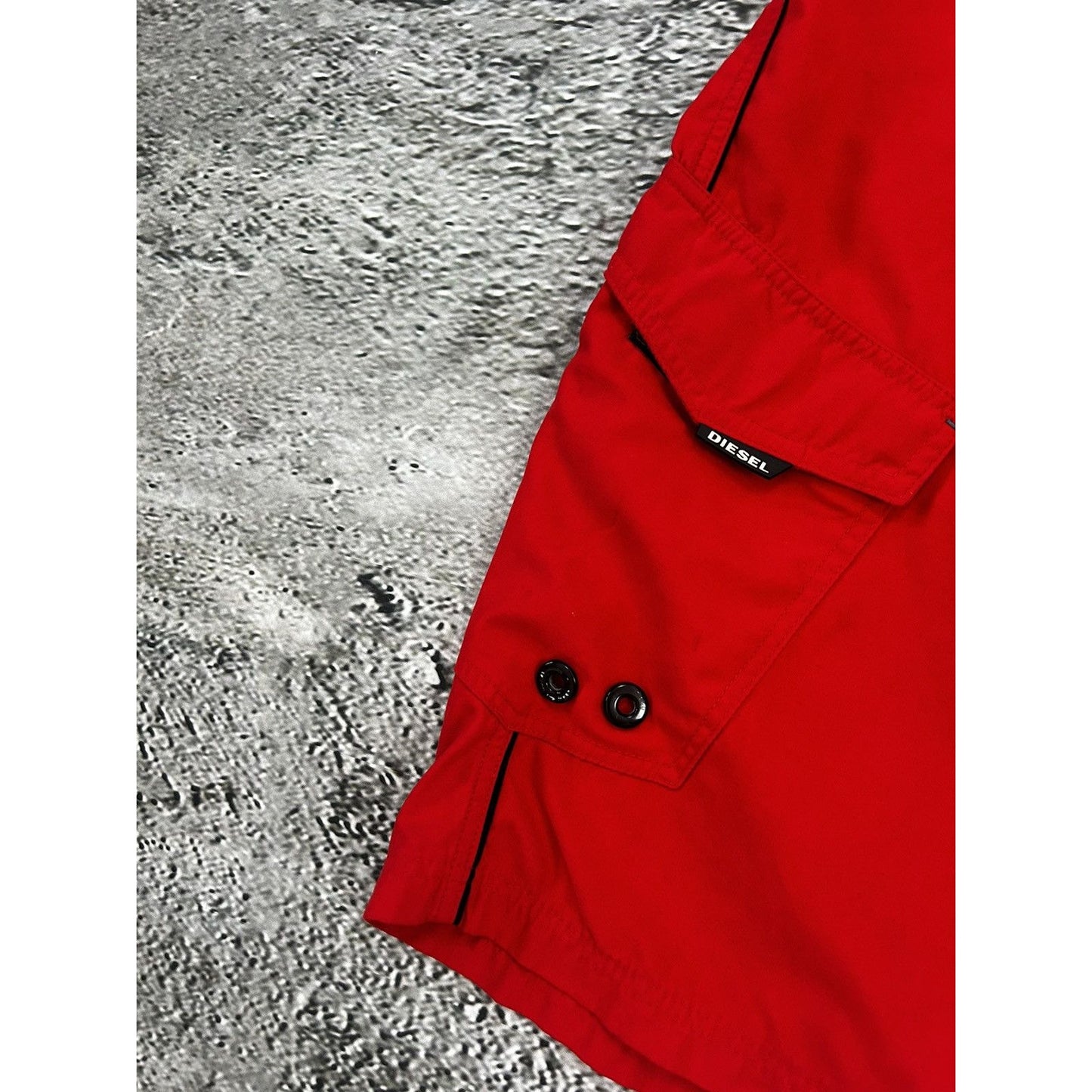 Diesel shorts black Y2K vintage fullprint graffiti surf red