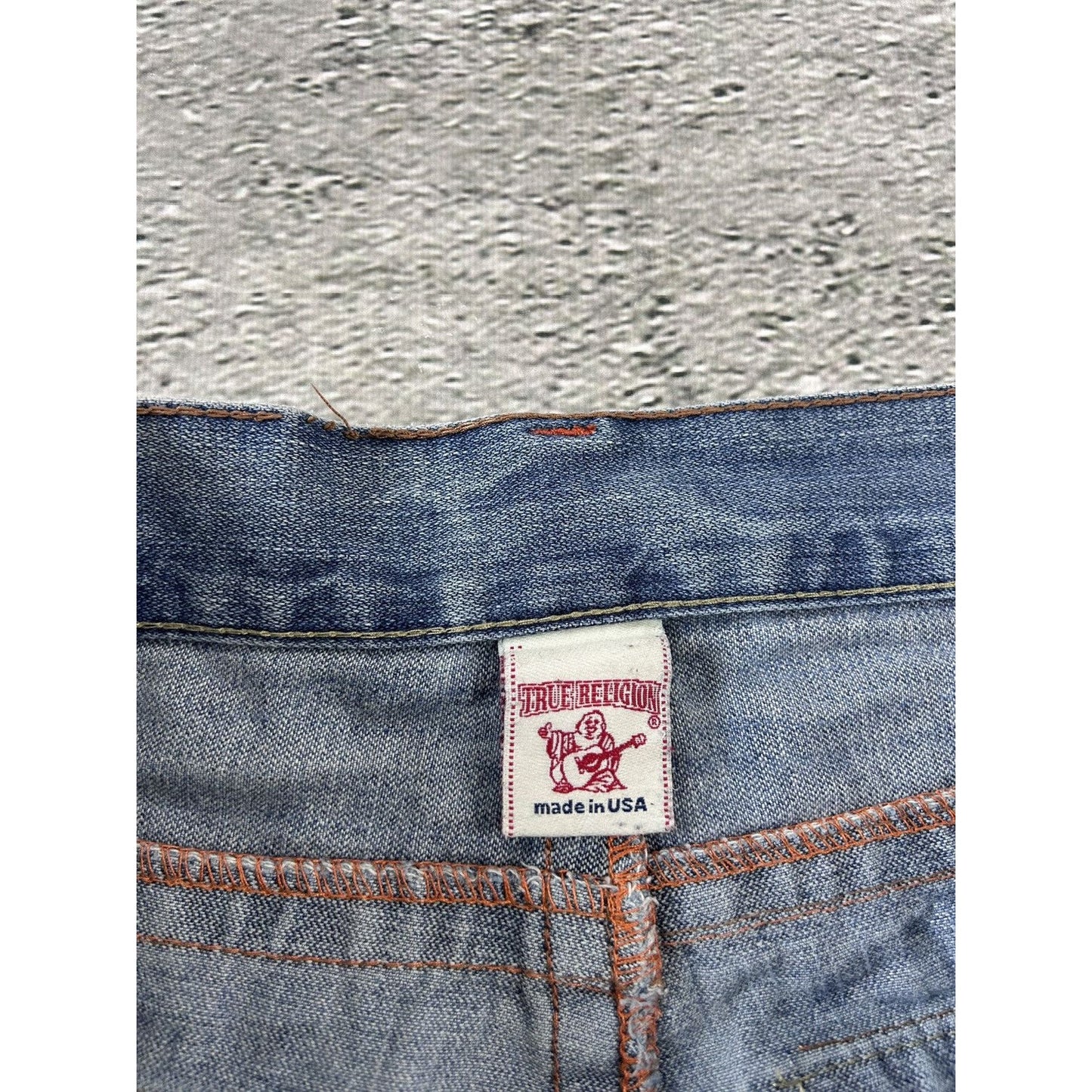 True Religion blue jeans Billy embroidery big logo Y2K denim