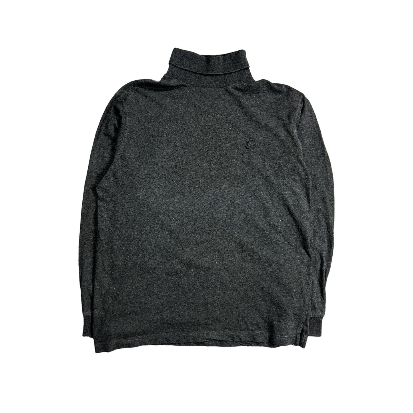 90s Yves Saint Laurent vintage grey turtleneck YSL logo