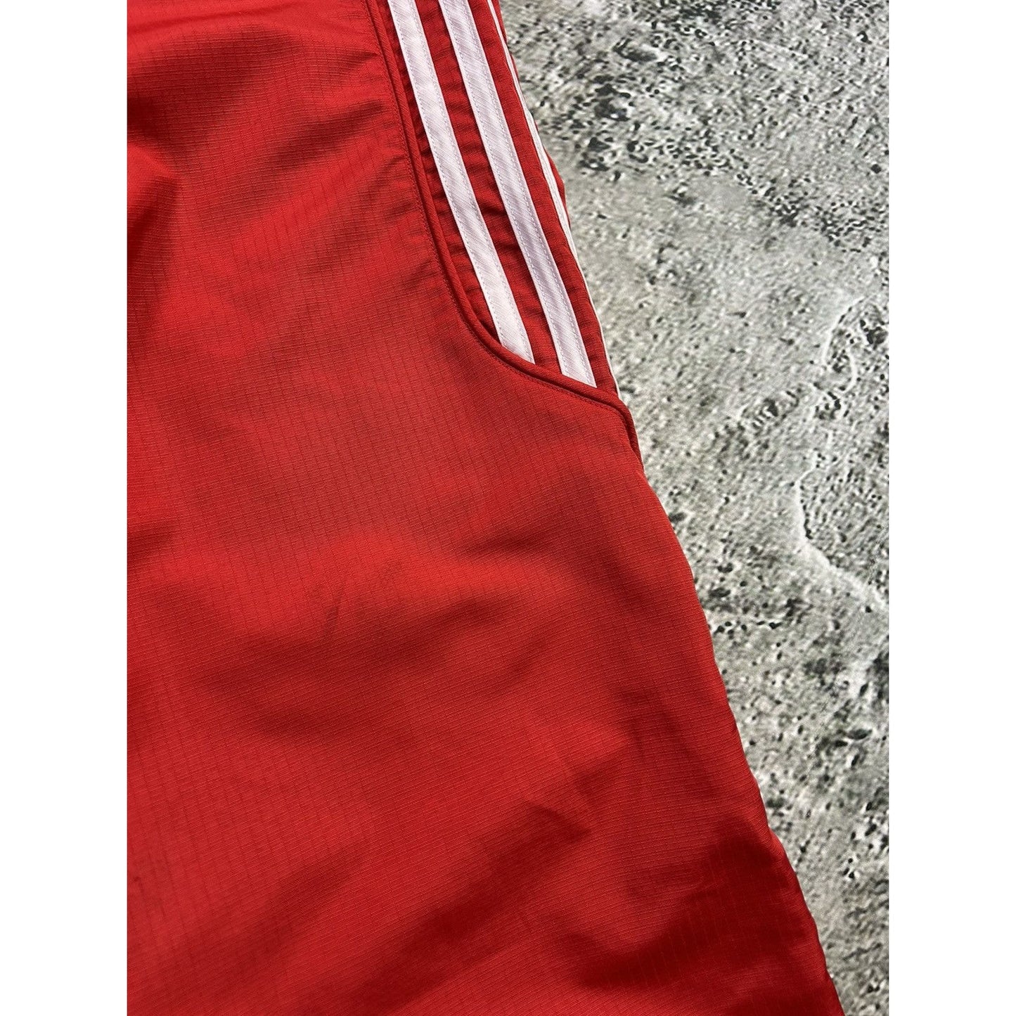 Adidas vintage red nylon track pants capri drill 90s Y2K