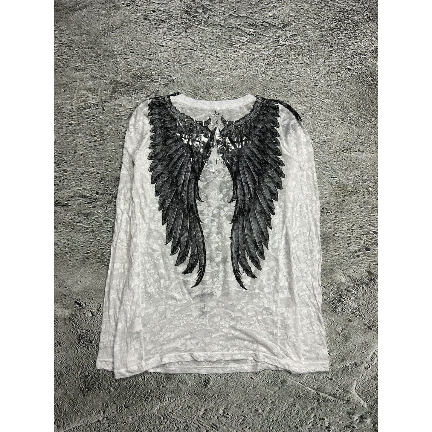 Affliction Vintage Y2K Longsleeve white big logo