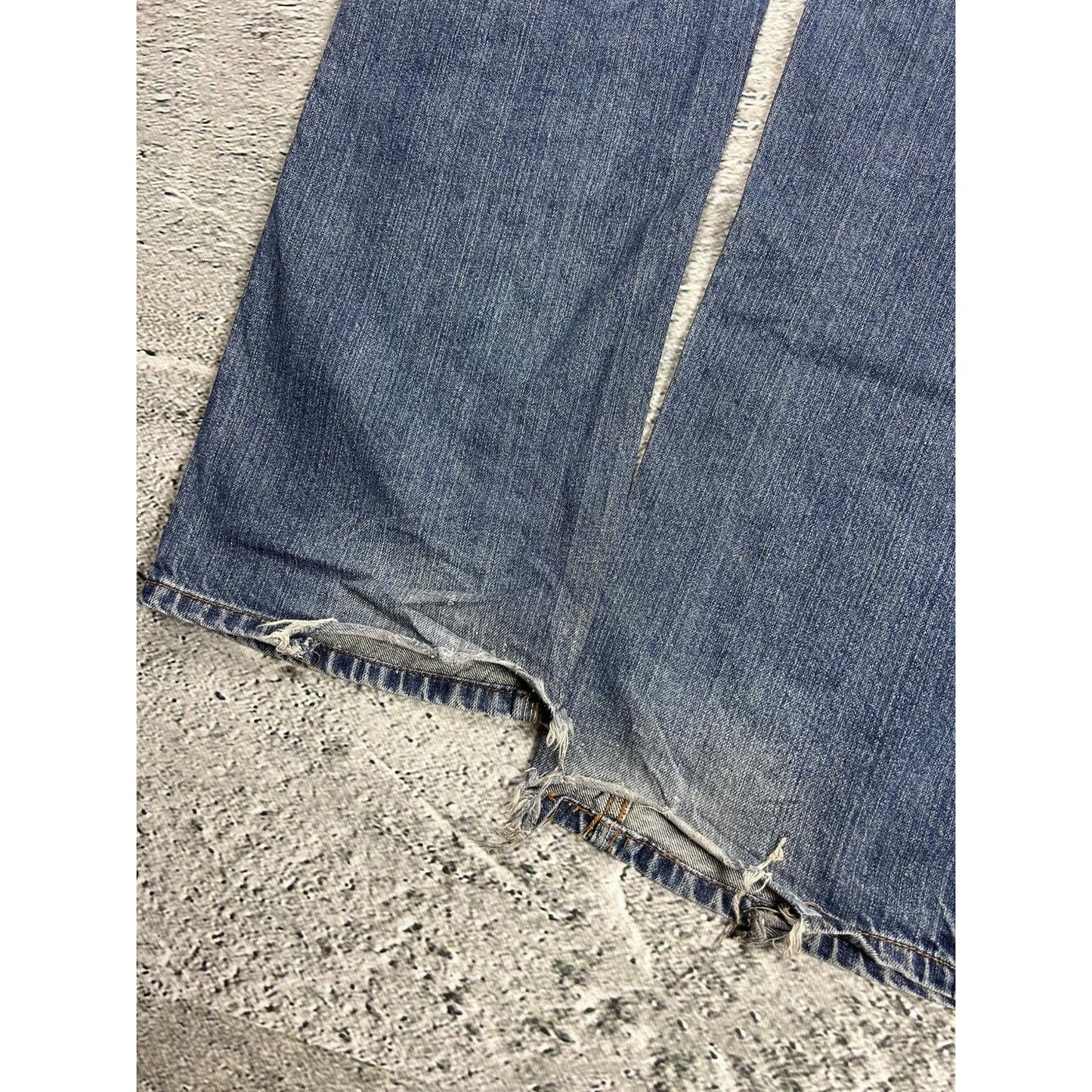 Evisu EU ED jeans vintage denim pants seagulls cargo blue
