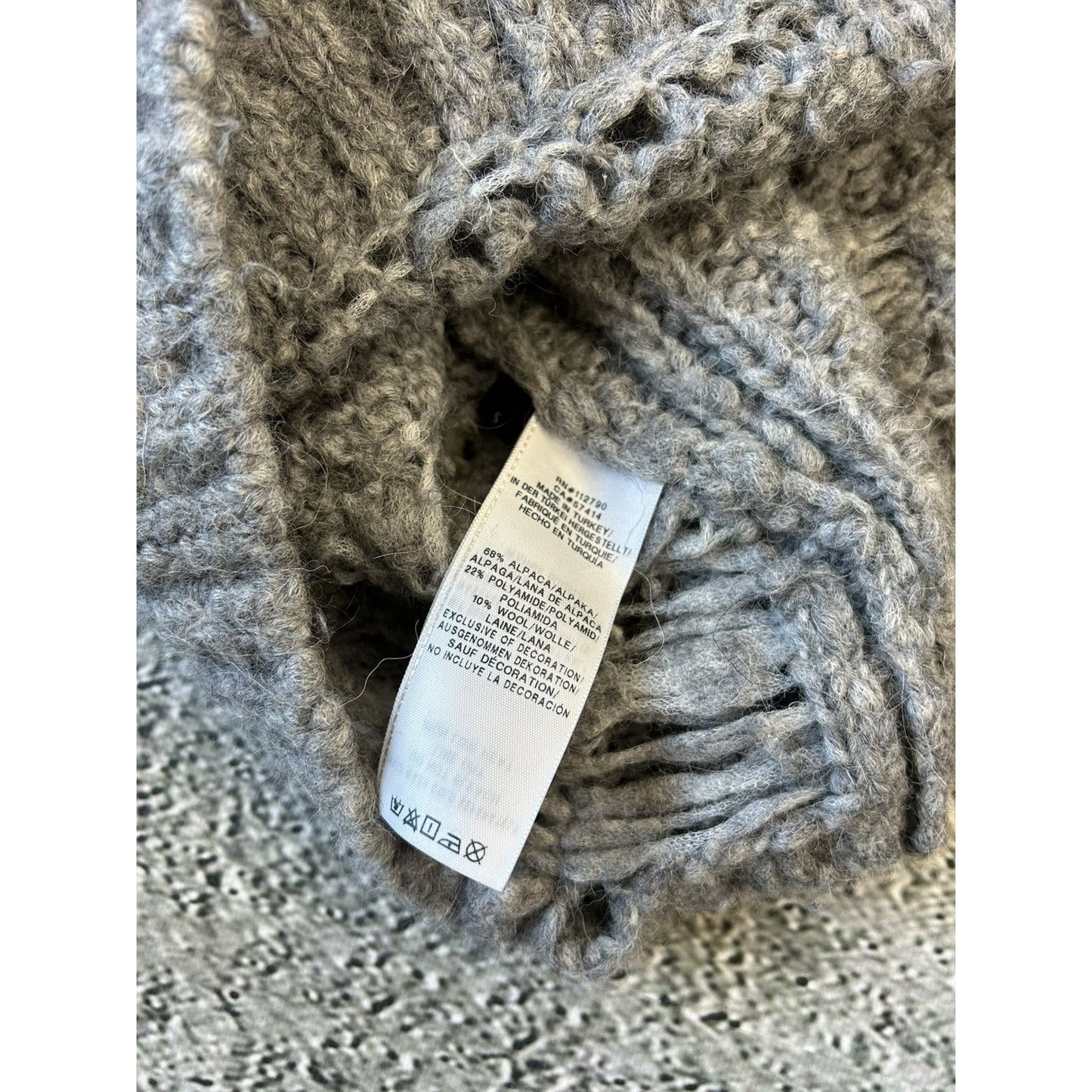 True Religion grey sweater super destroy alpaca distressed