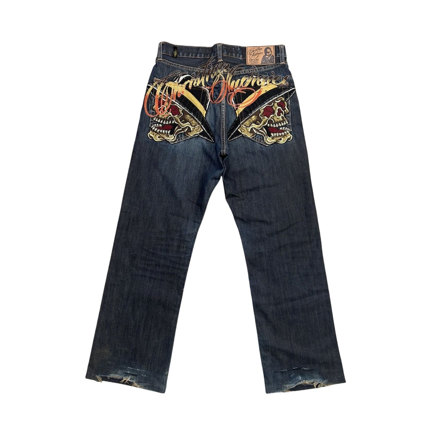 Ed Hardy Christian Audigier vintage jeans big logo pants