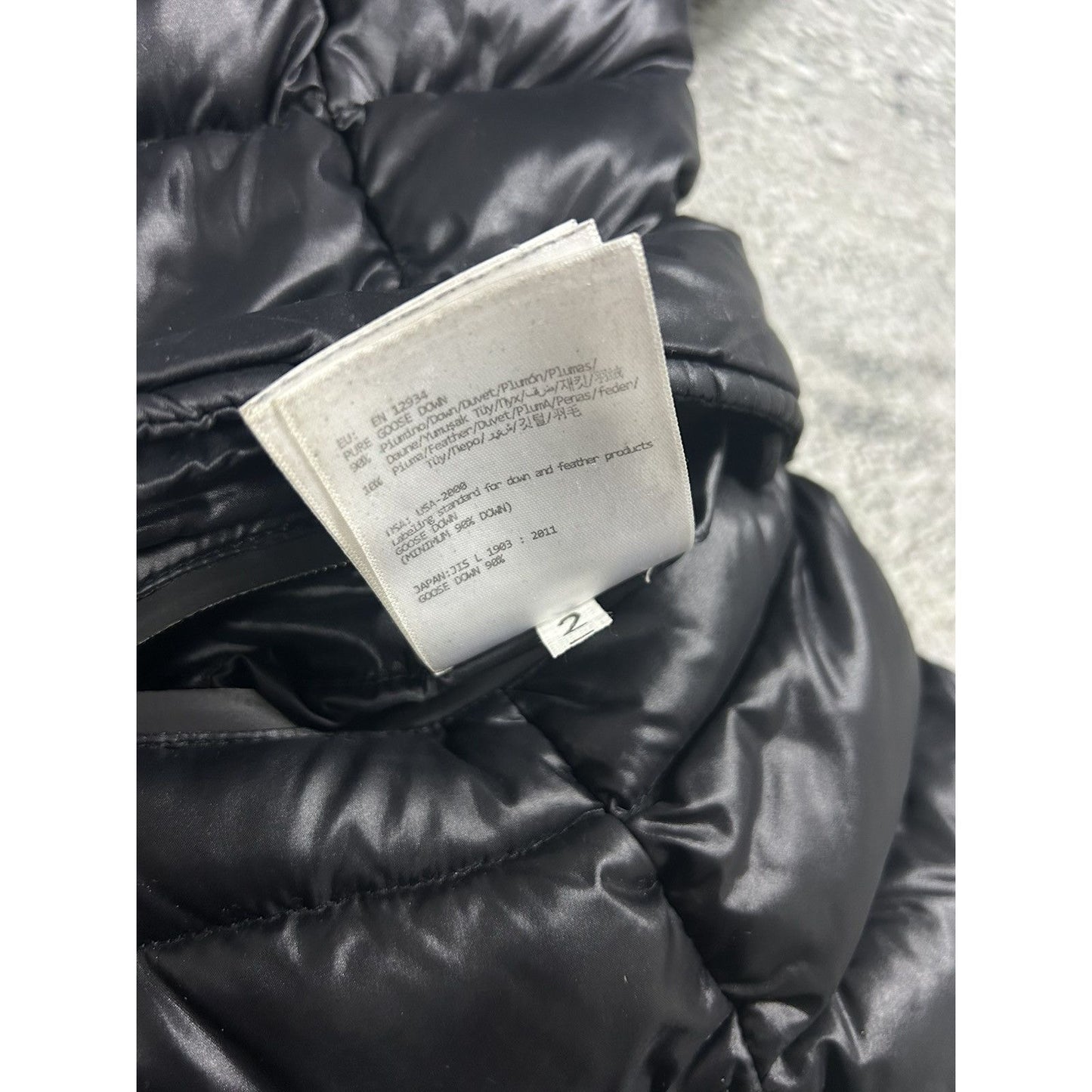 Moncler puffer jacket black hooded sample