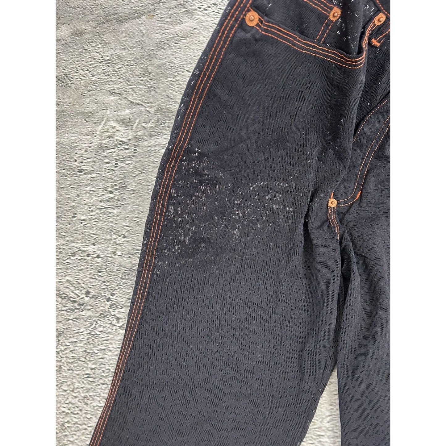Jean Paul Gaultier Mesh Pants floral black