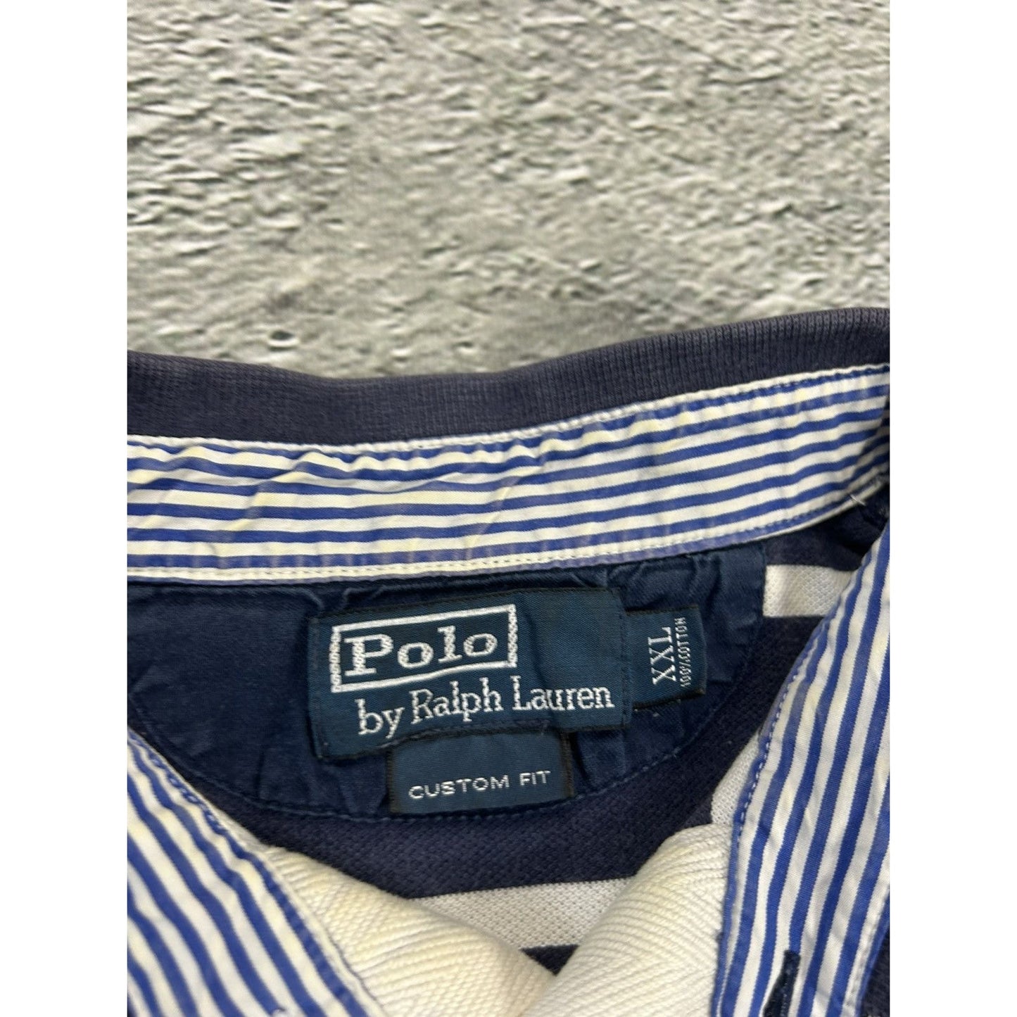 Polo Ralph Lauren striped polo shirt navy white small pony