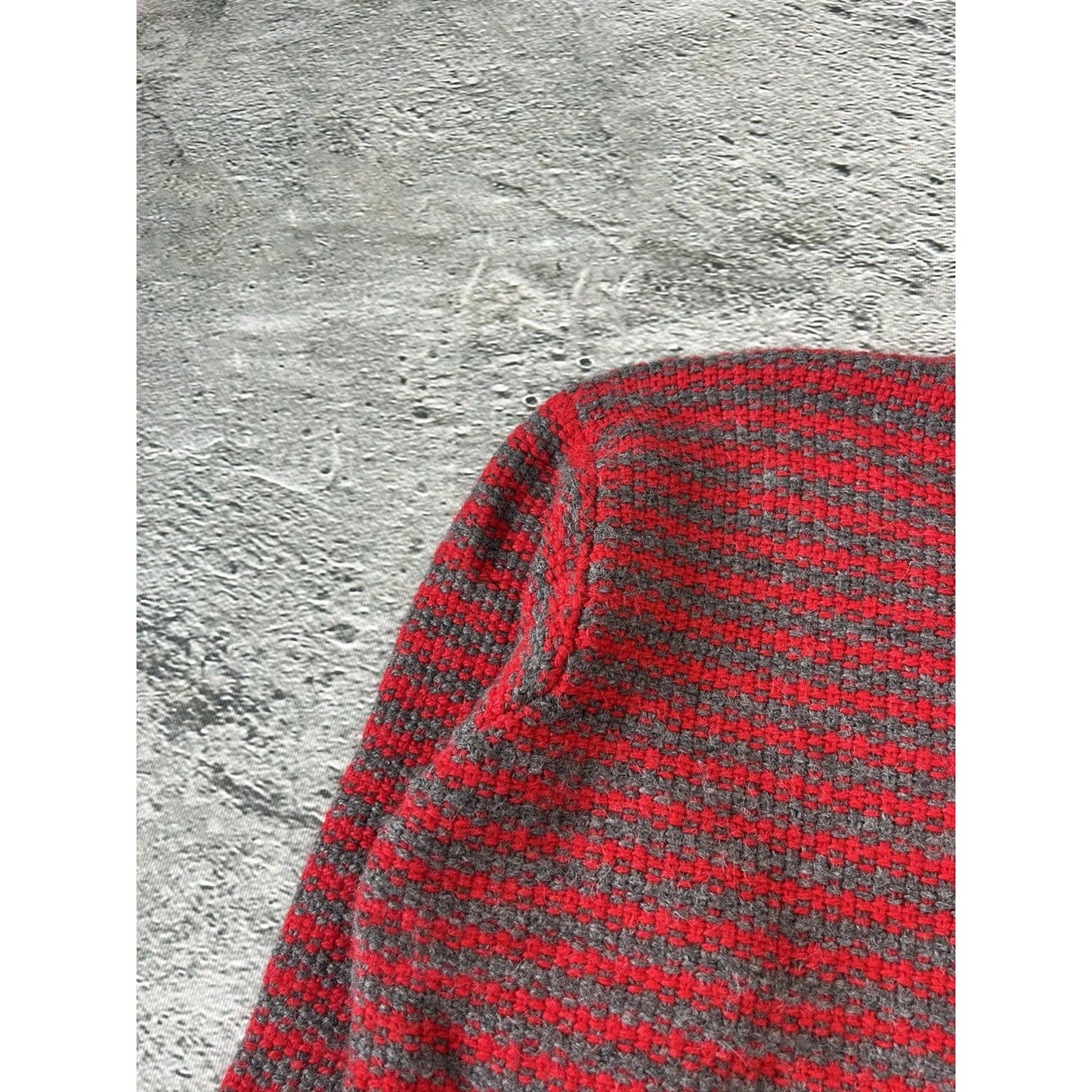 Prada sweater alpaca wool striped red grey