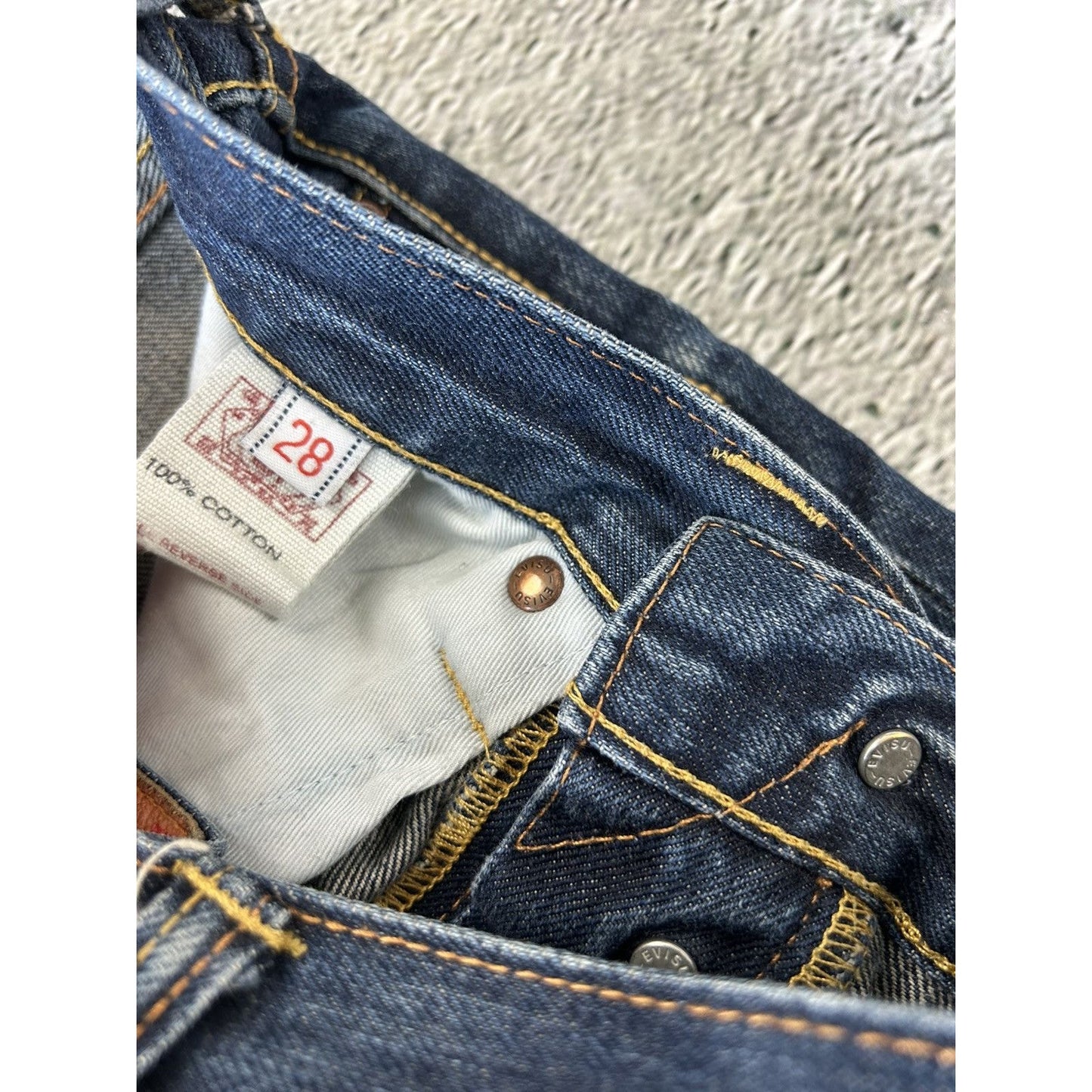 Evisu jeans daicock big logo gold selvedge denim Japan