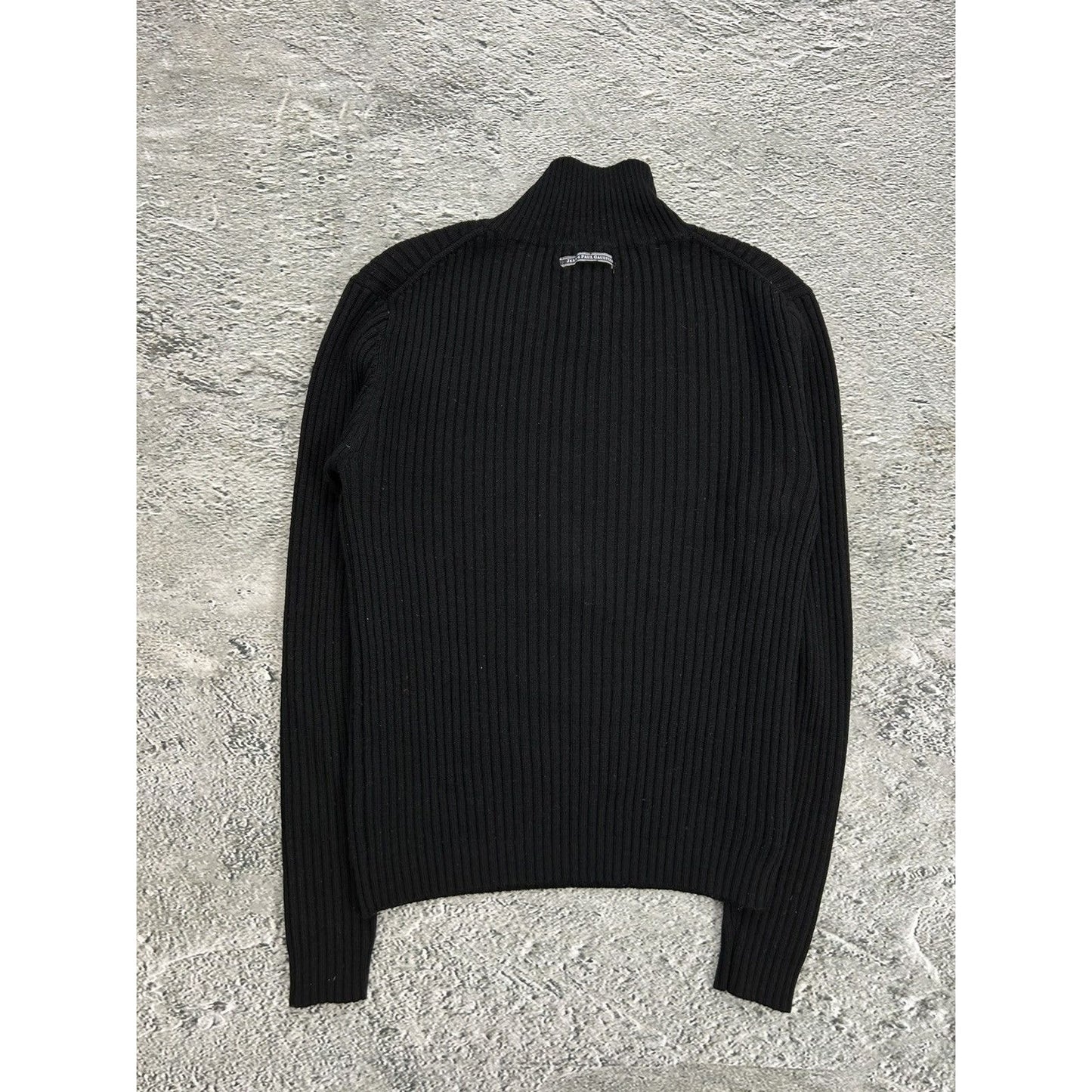 Jean Paul Gaultier Jeans Sweater halfzip turtleneck black