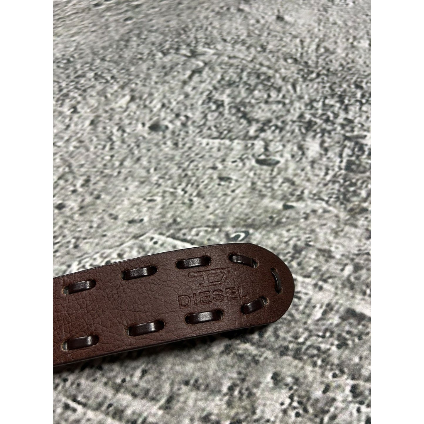 Vintage Diesel Belt Y2K Stitching Punk Leather