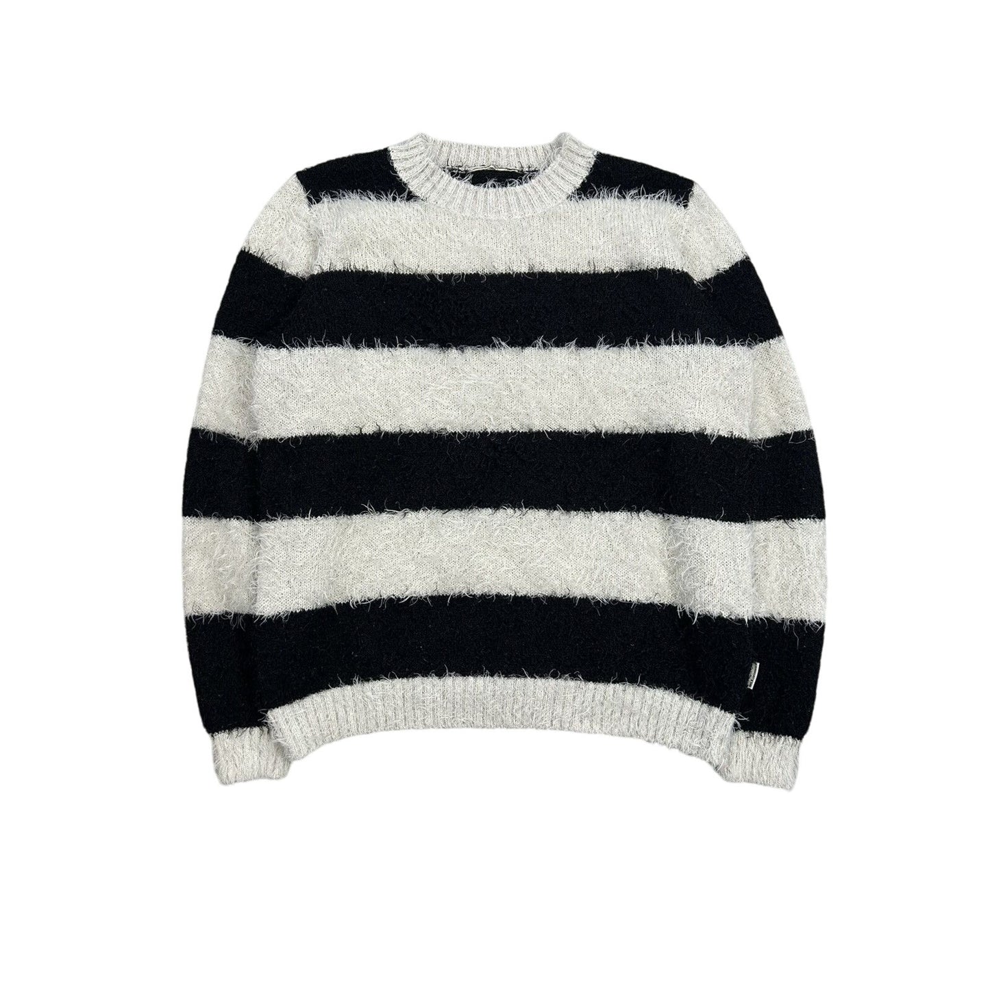 Milk Copenhagen Mohair Sweater Striped Black White Hairy