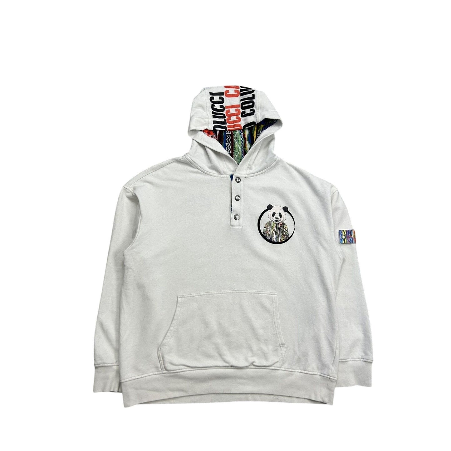 Carlo Colucci Hoodie White Multicolor Pandalucci