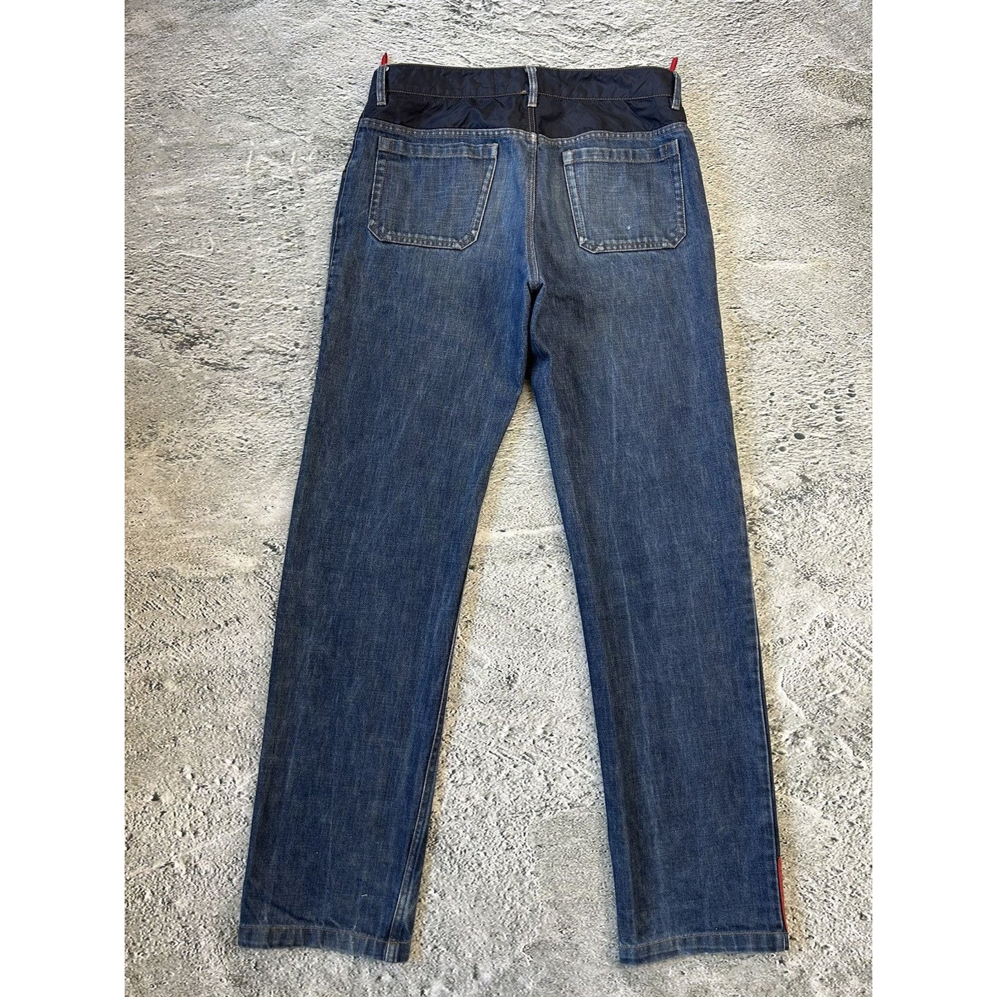 Prada Linea Rossa jeans red tab vintage straight denim pants