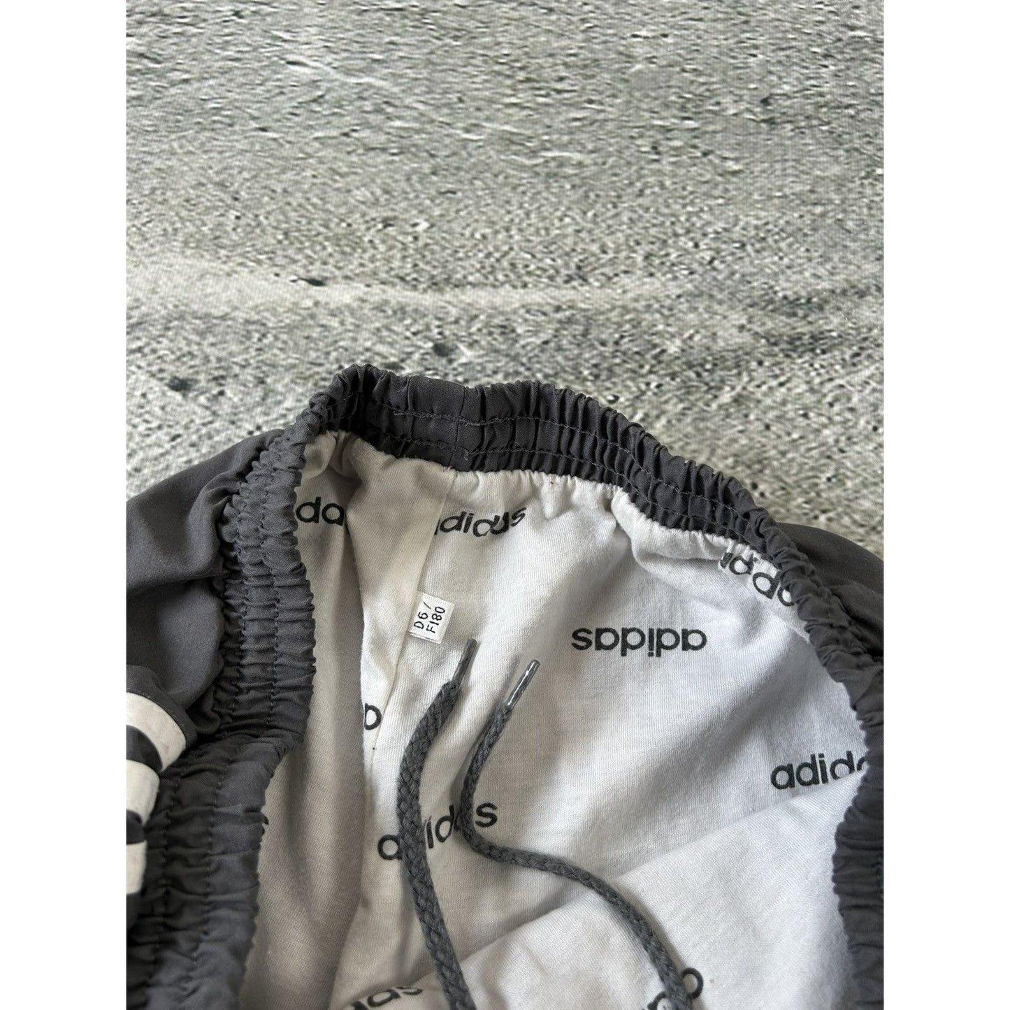 Adidas track suit vintage grey nylon track pants drill