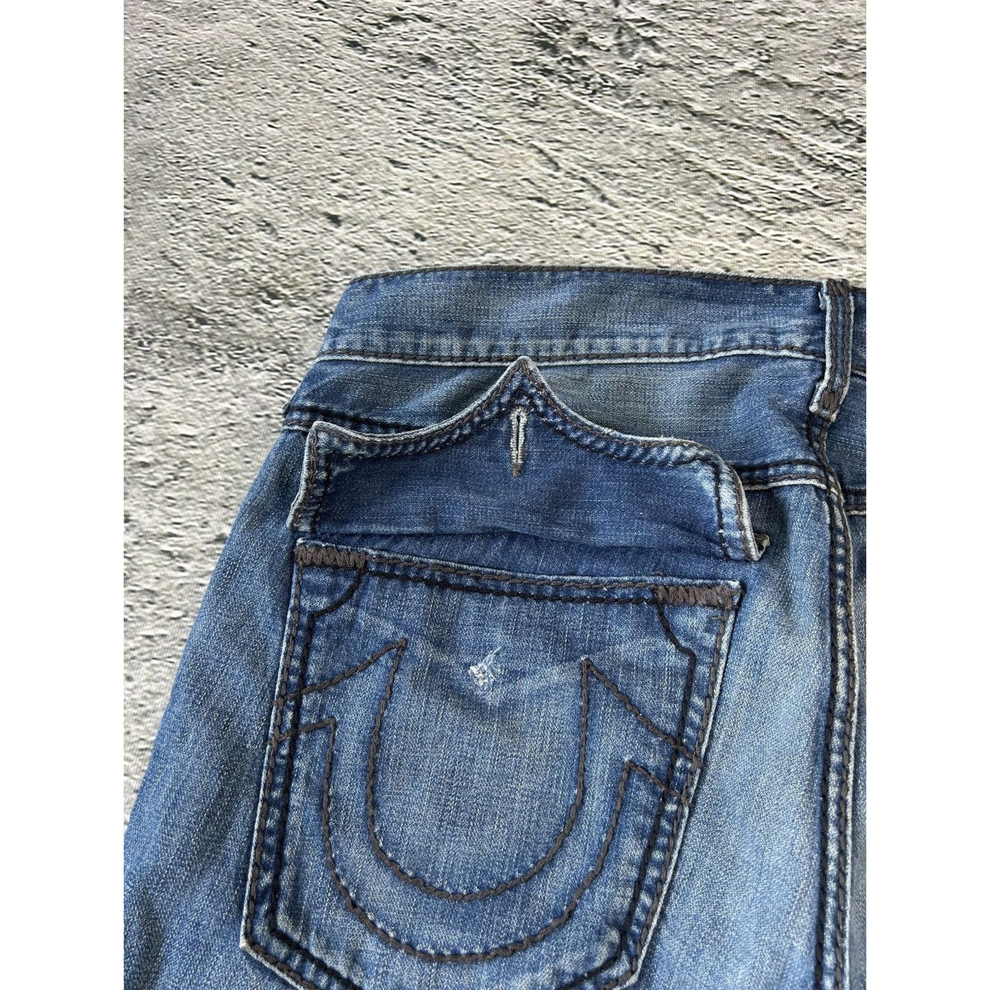 True Religion vintage blue jeans Ricky thick stitching Y2K