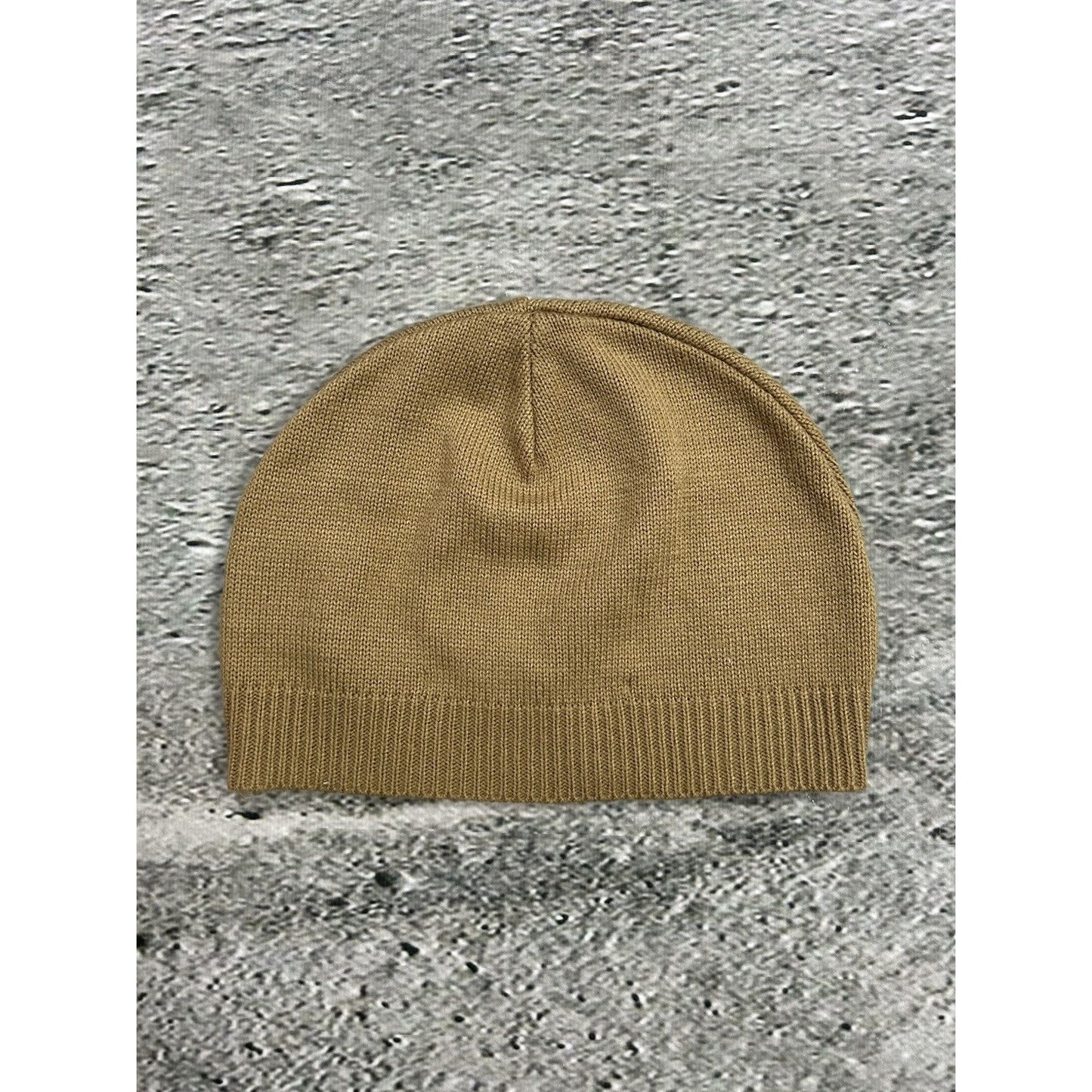 Evisu Donna beanie Y2K seagull big Logo beige white